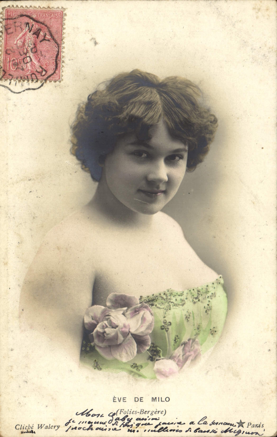 VINTAGE POSTCARD Fantasy Woman Eve de Milo Madnesses Shepherdess