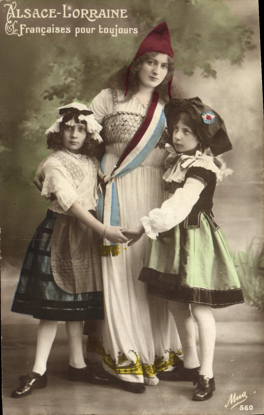 VINTAGE POSTCARD Fantasy Children Alsace Marianne