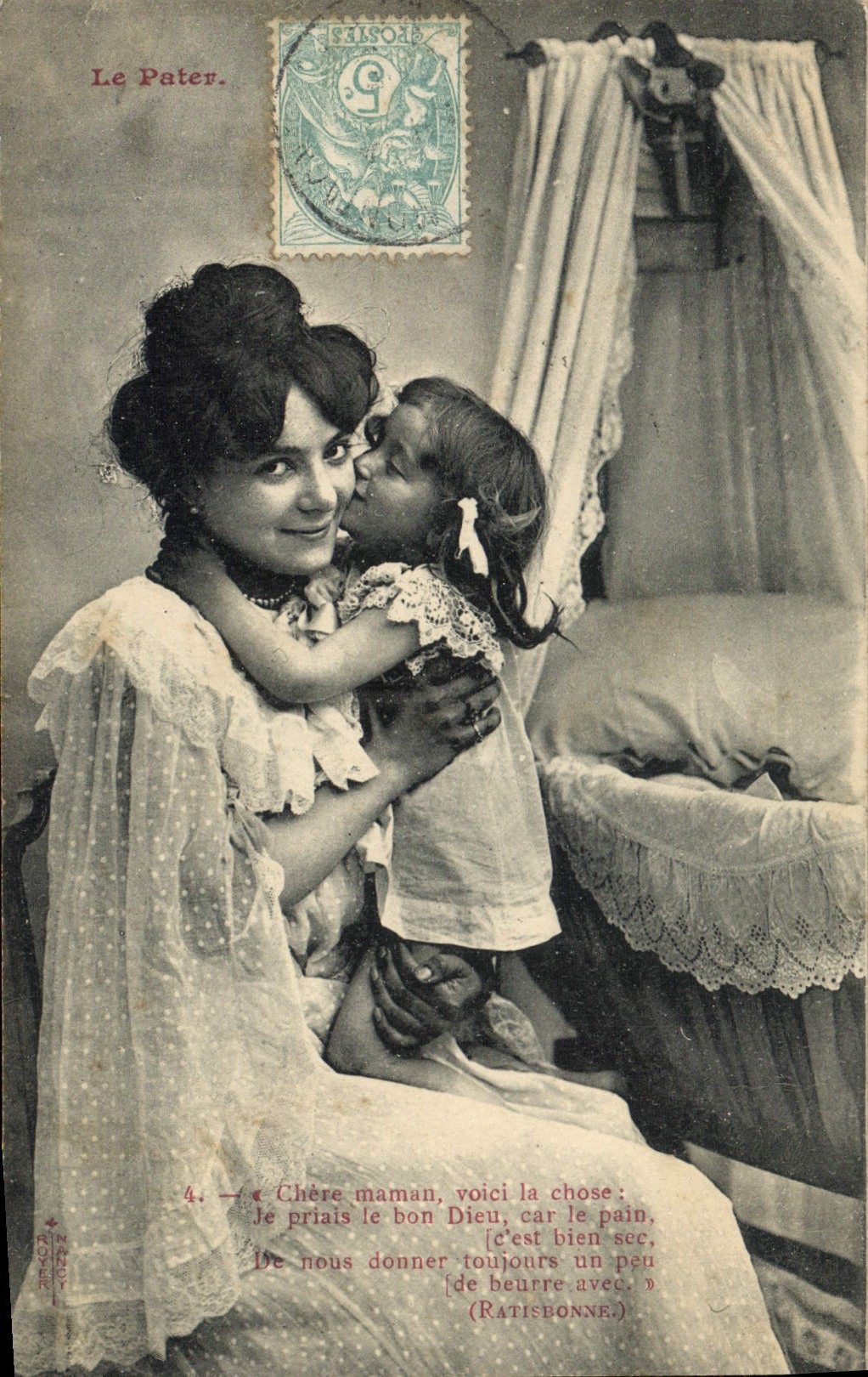 VINTAGE POSTCARD Fantasy Woman the Lord's Prayer Child