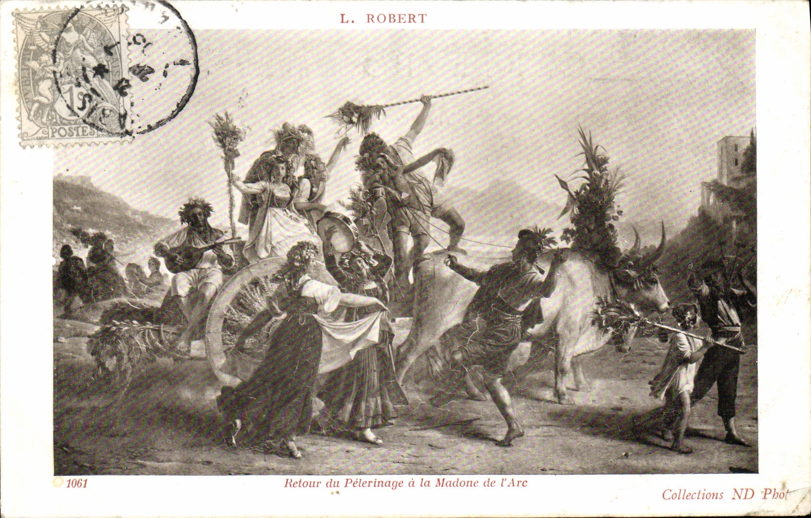 Vuelta de Roberto de la fantasía de la POSTAL de la VENDIMIA del peregrinaje al Madonna del arco