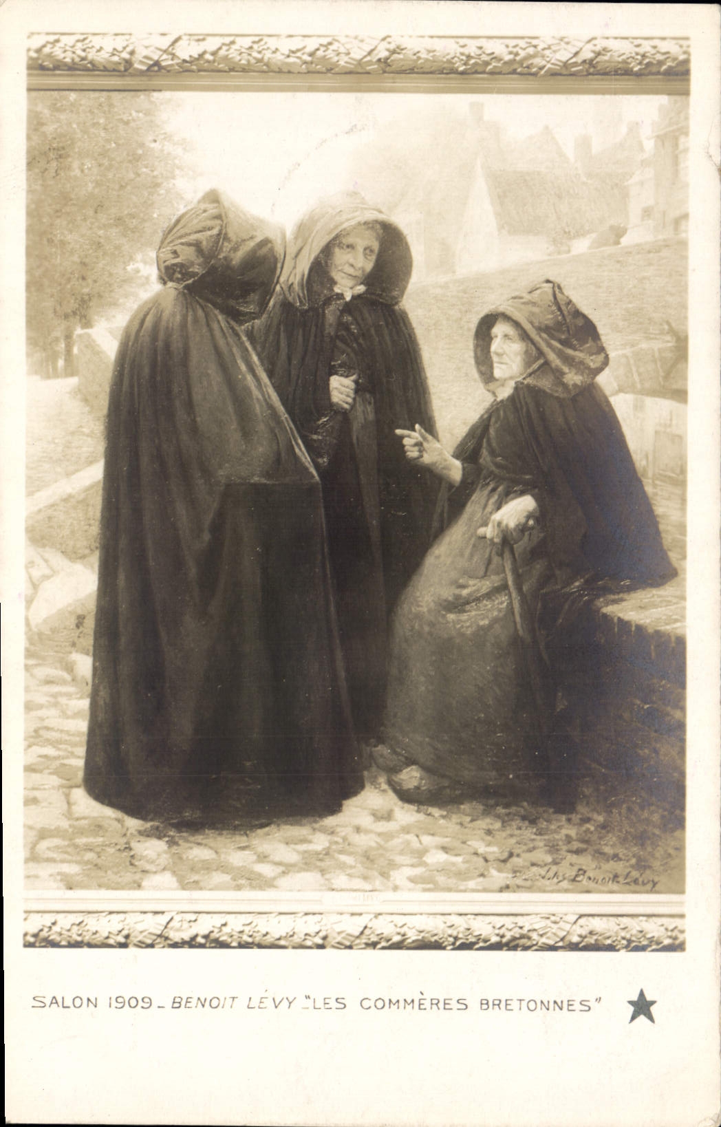 VINTAGE POSTCARD Fantasy Living room 1909 Benoit Levy accomplices Breton