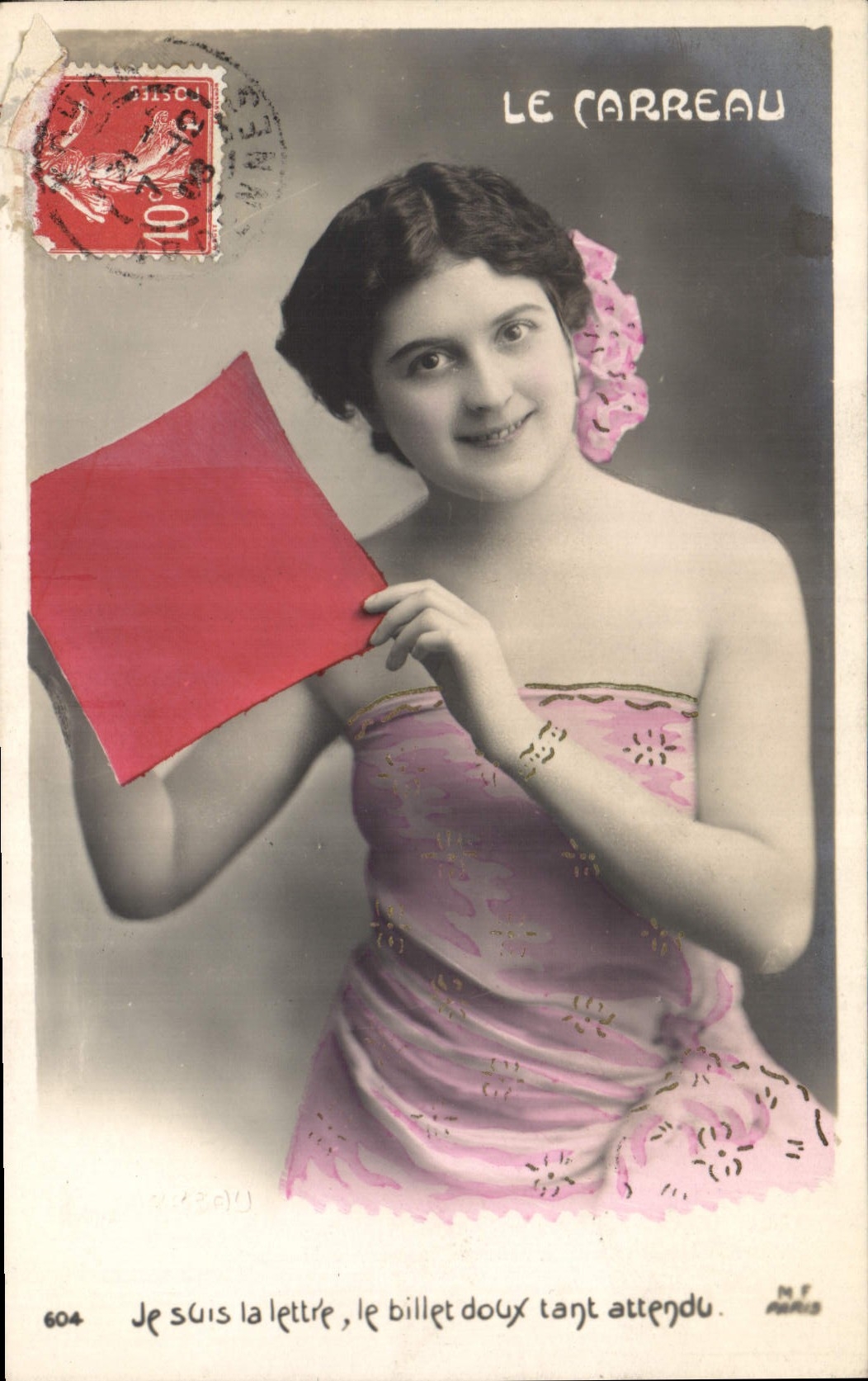 VINTAGE POSTCARD Fantasy Woman the square