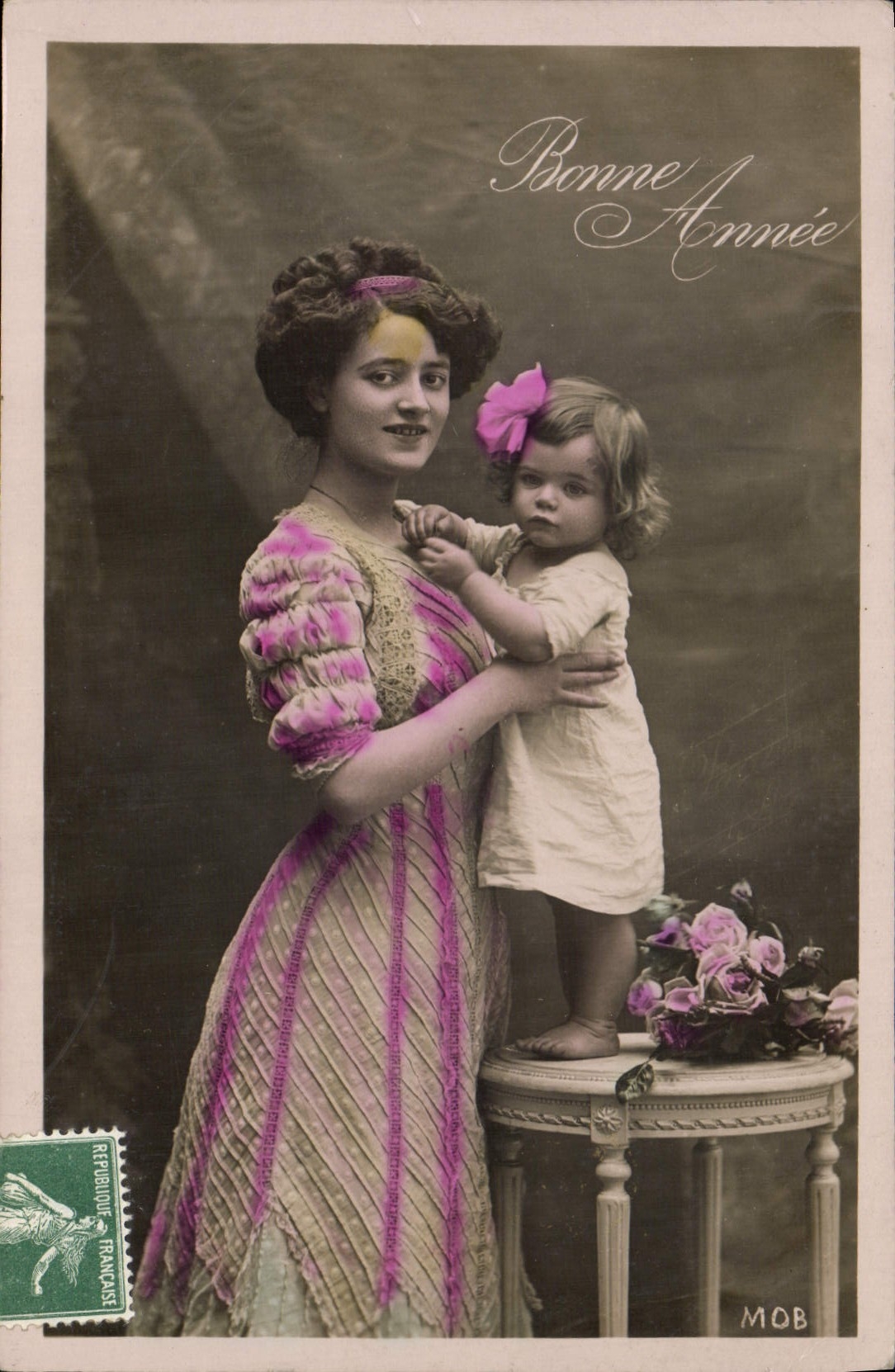 VINTAGE POSTCARD Fantasy Child wife Baby