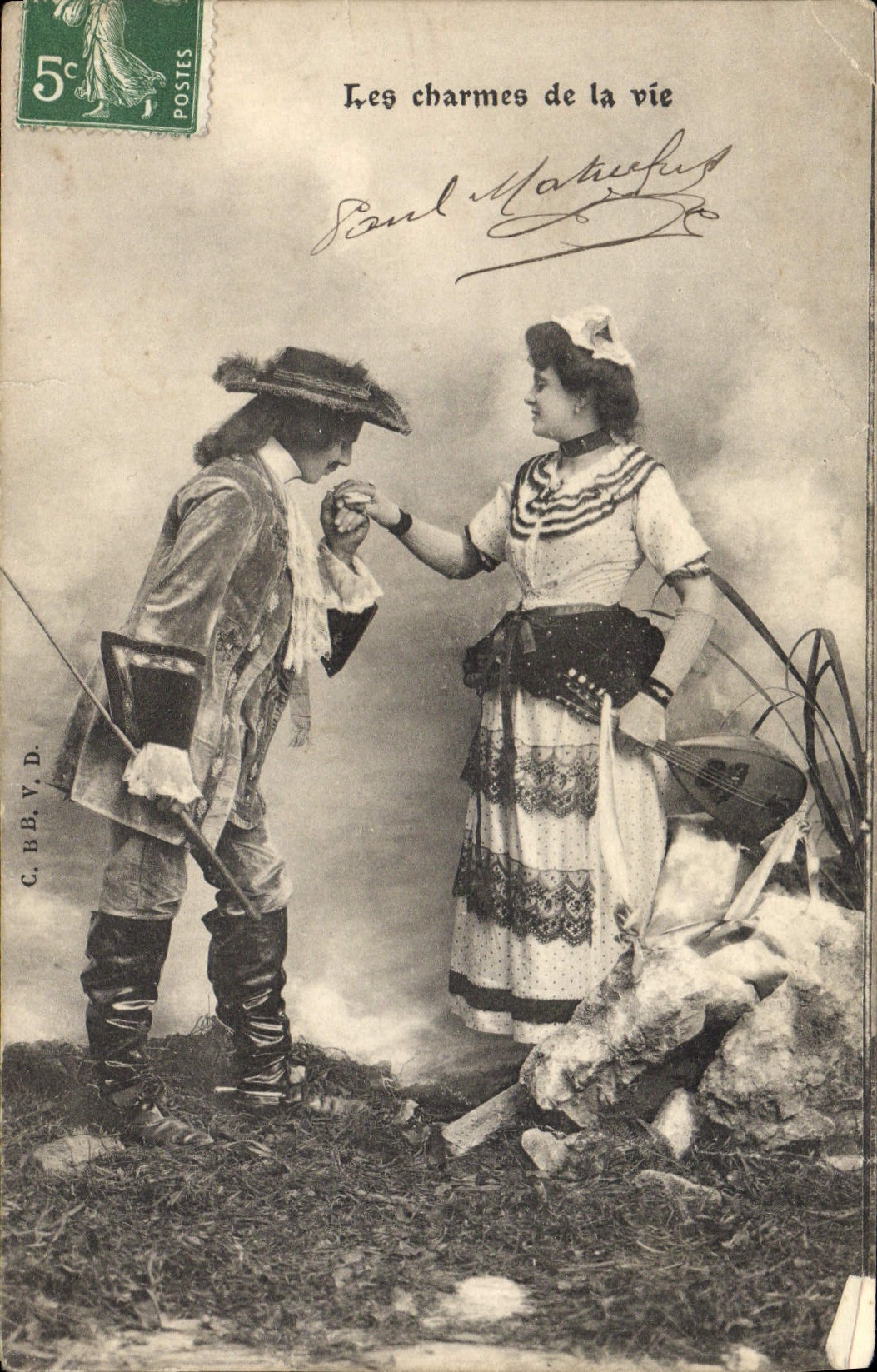 VINTAGE POSTCARD Fantasy Woman charms of the life