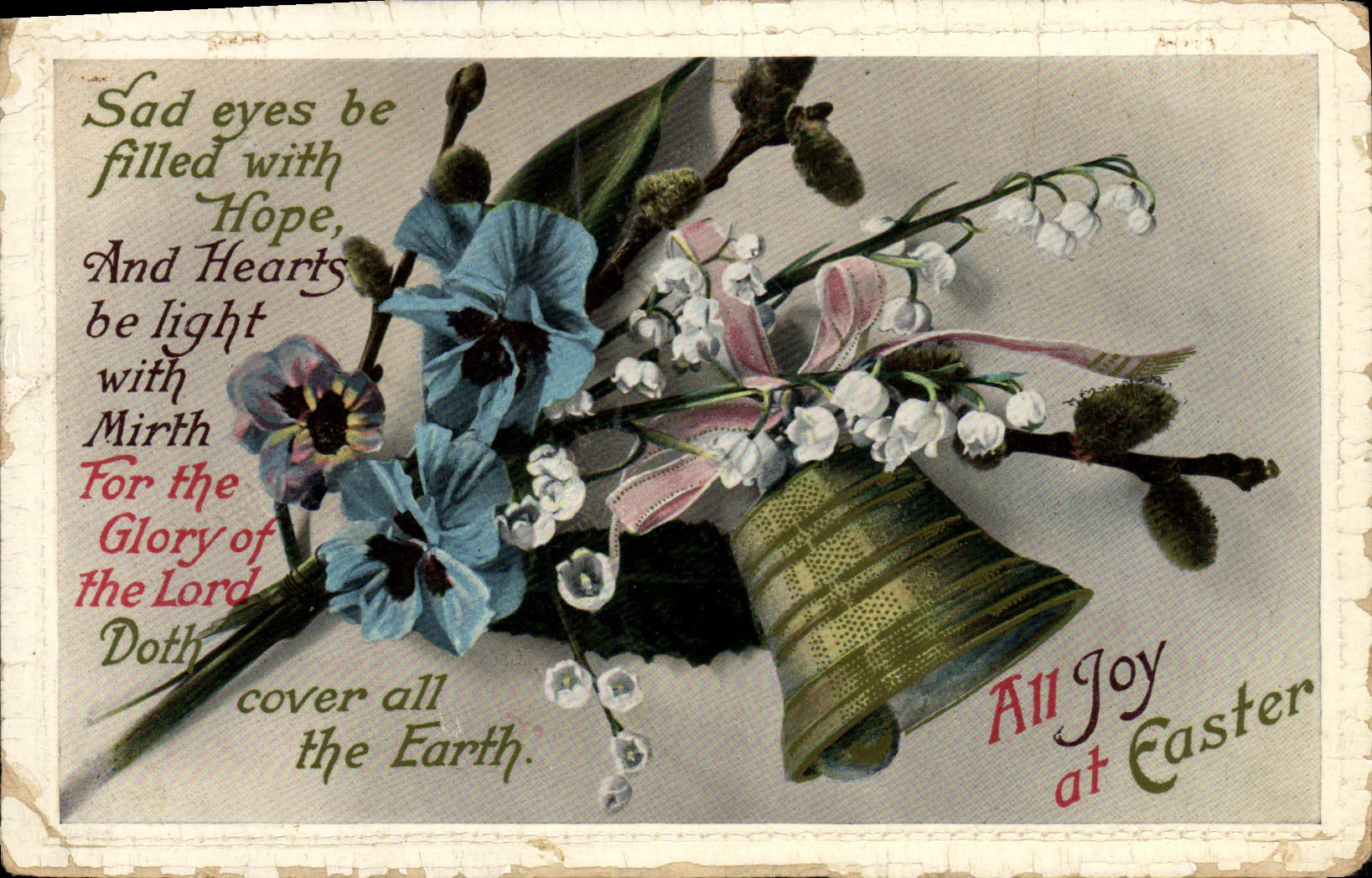 VINTAGE POSTCARD Fantasy Flowers Bell Lily of the valley