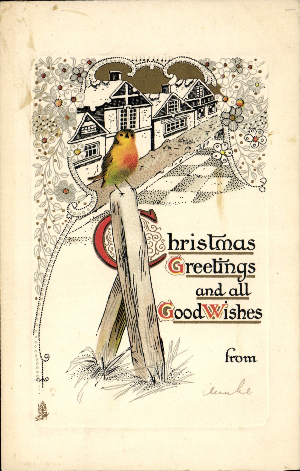CPA Fantaisie Noel Oiseau 