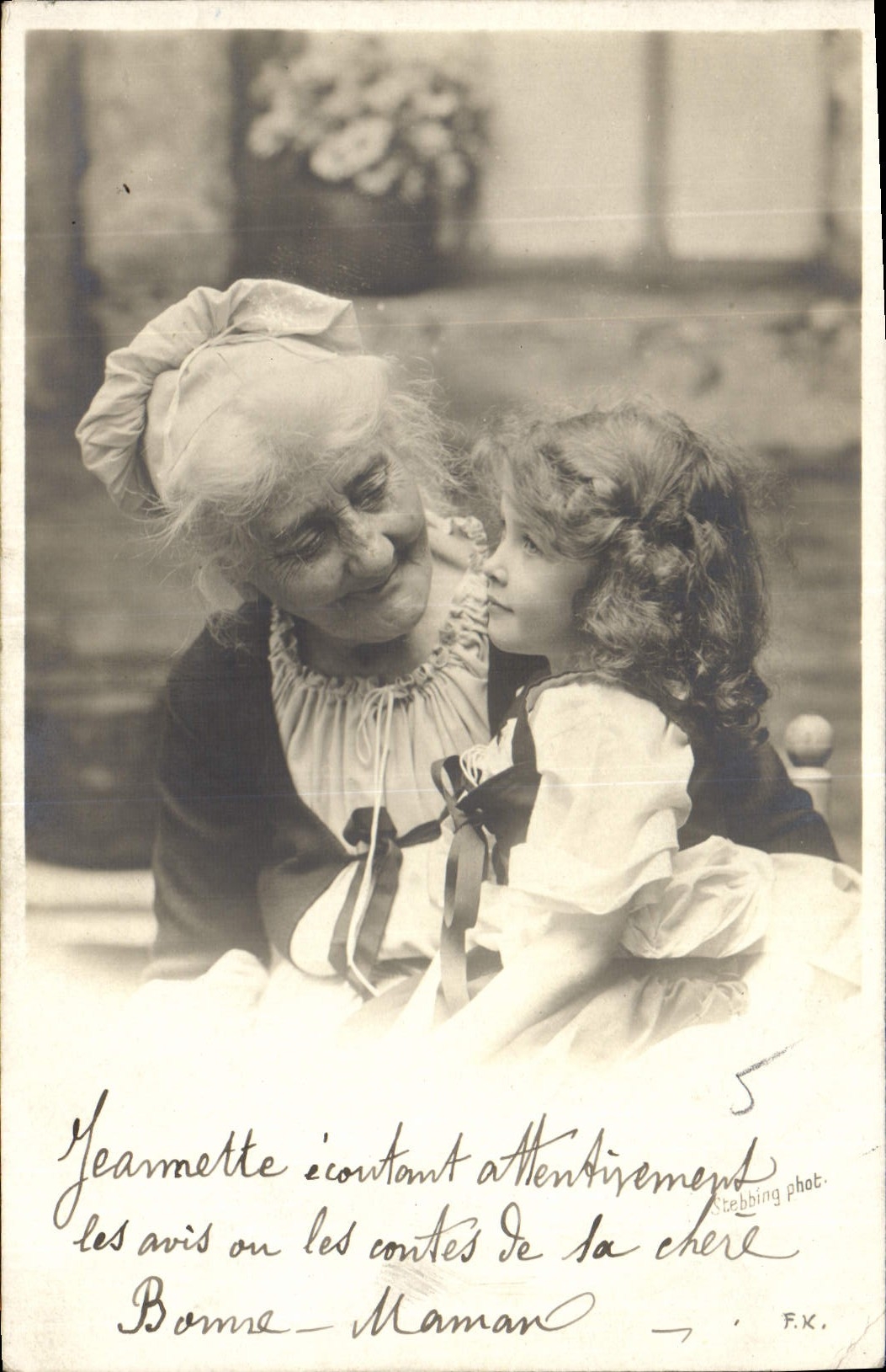 VINTAGE POSTCARD Fantasy Child wife Large mother