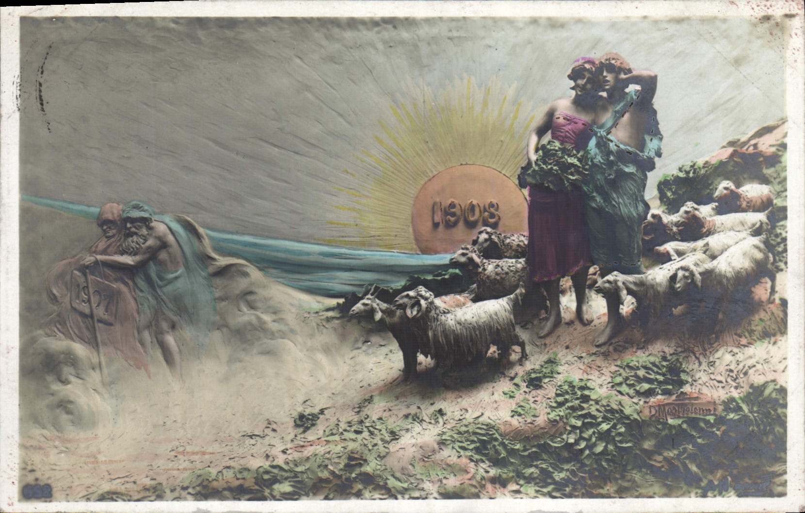 CPA Fantaisie Annee 1908 Moutons 
