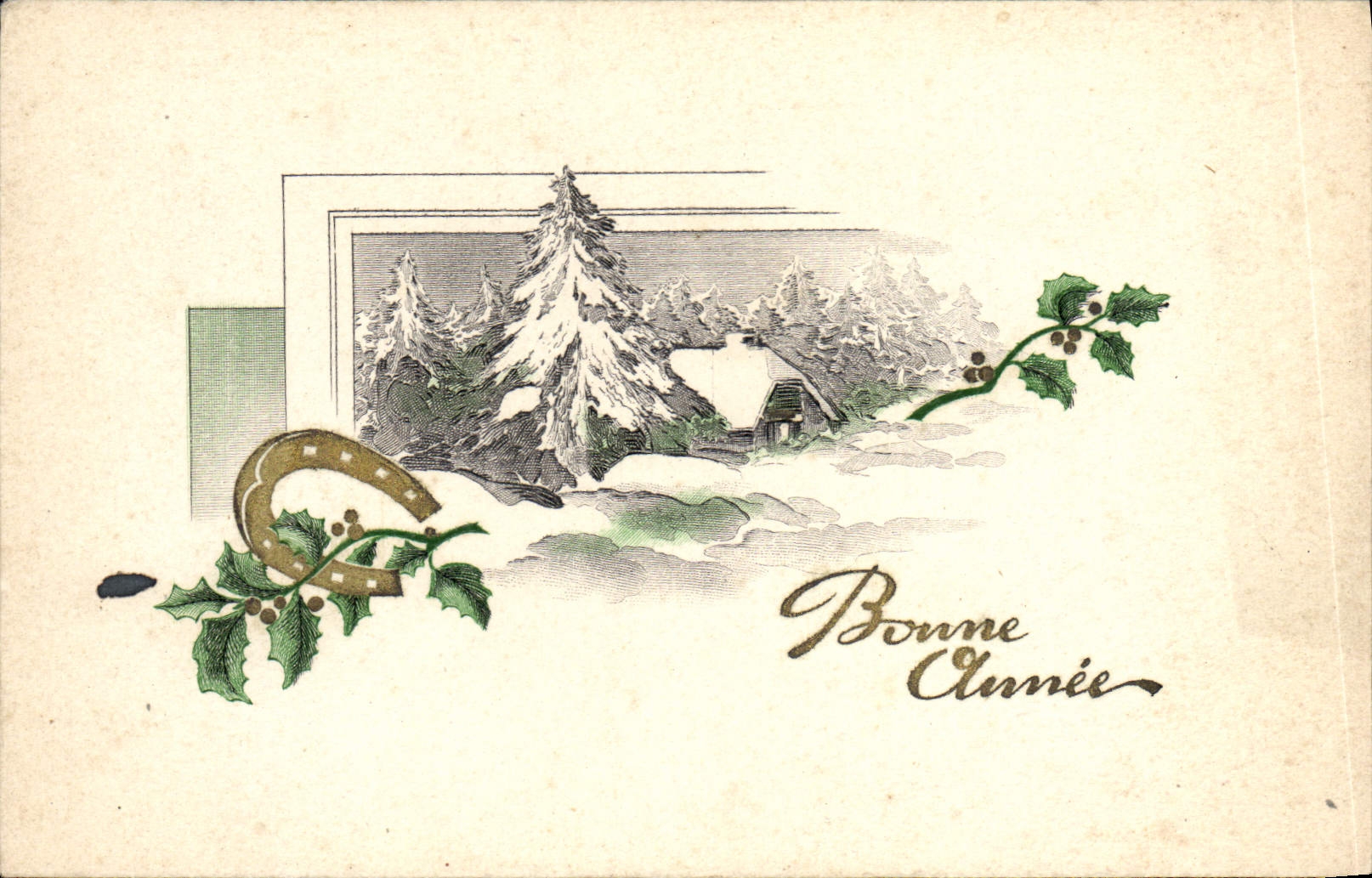 CPA Fantaisie Bonne annee Fer a cheval