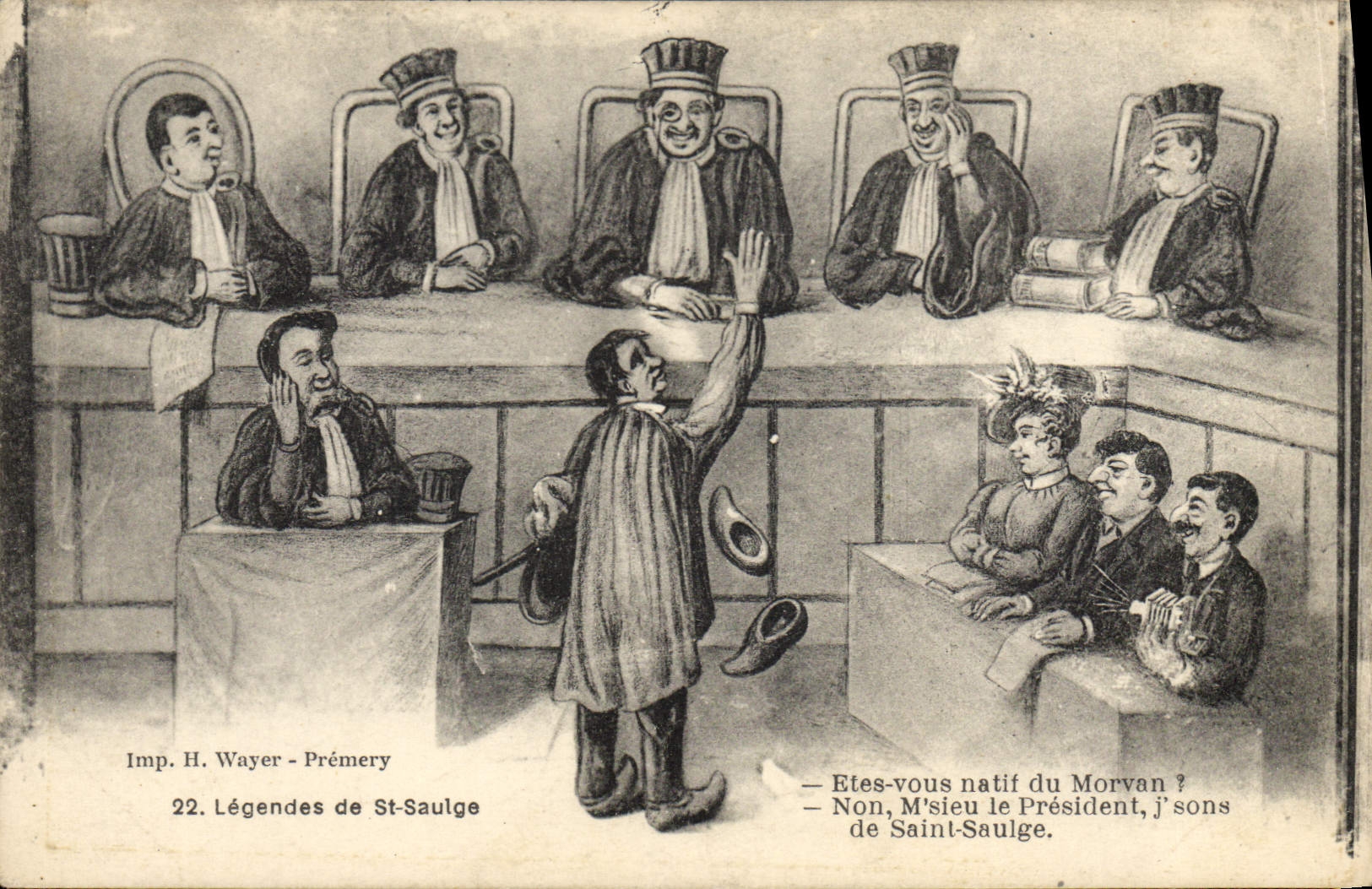 CPA Fantaisie Legendes de St Saulge Morvan Juge