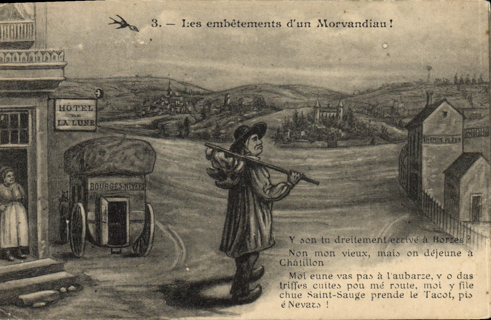 CPA Fantaisie Les embetements d'un Morvandiau