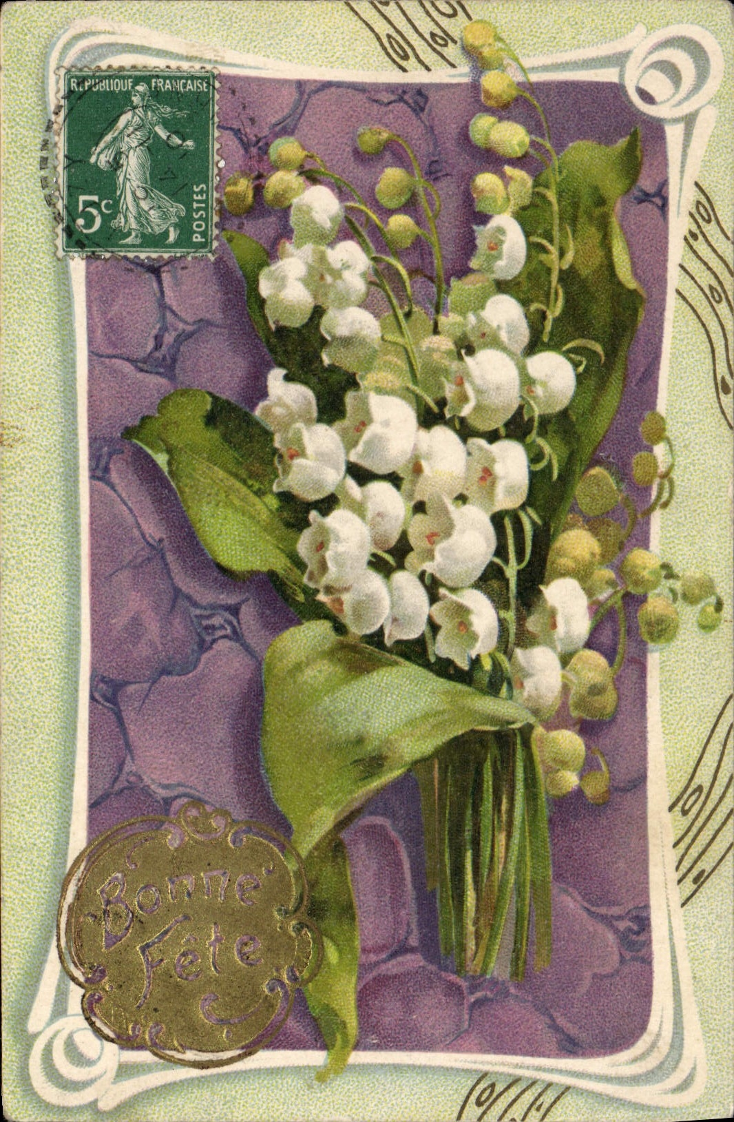 CPA Fantaisie Fleurs Muguet