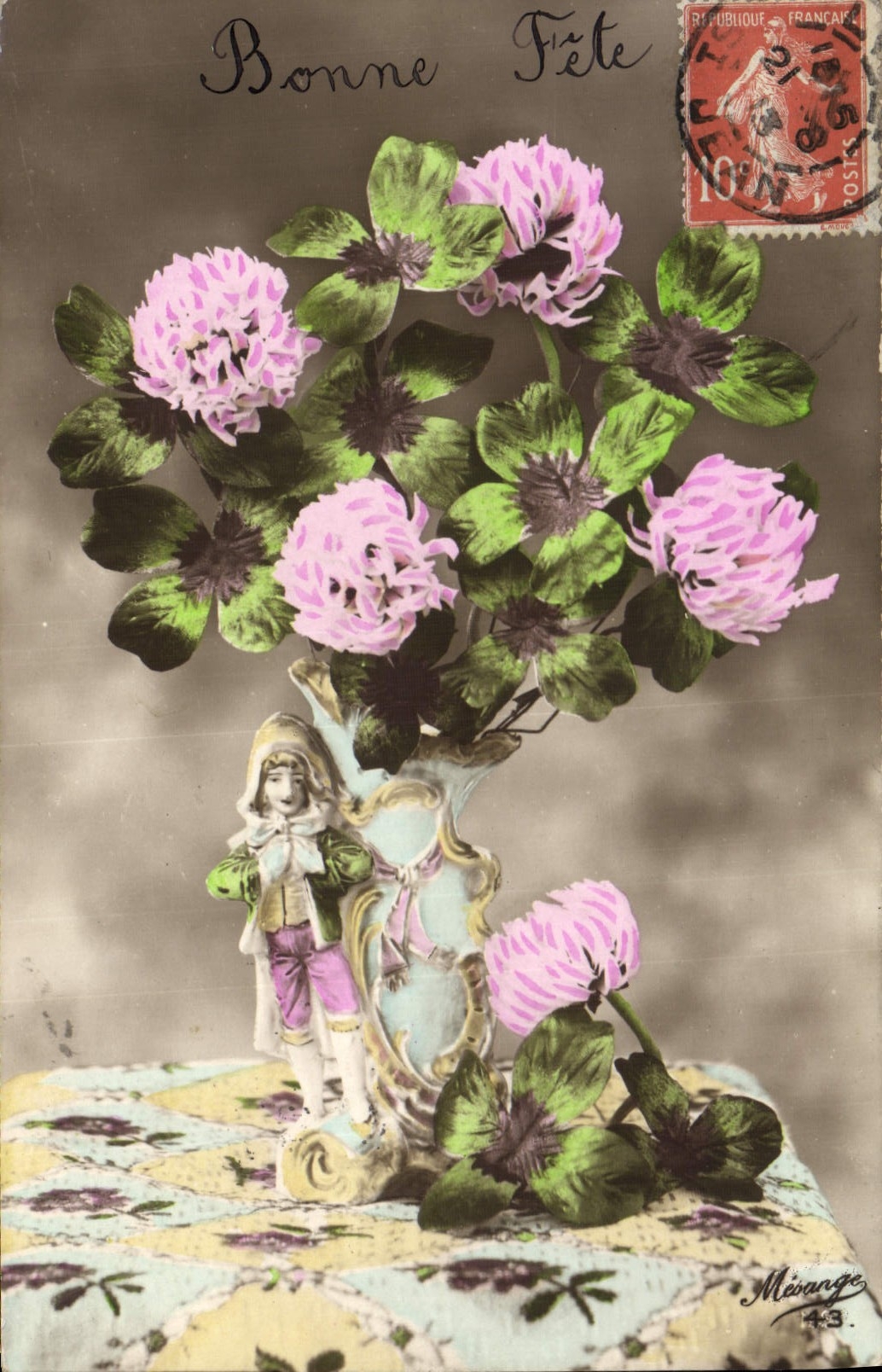 CPA Fantaisie Fleurs Santon 