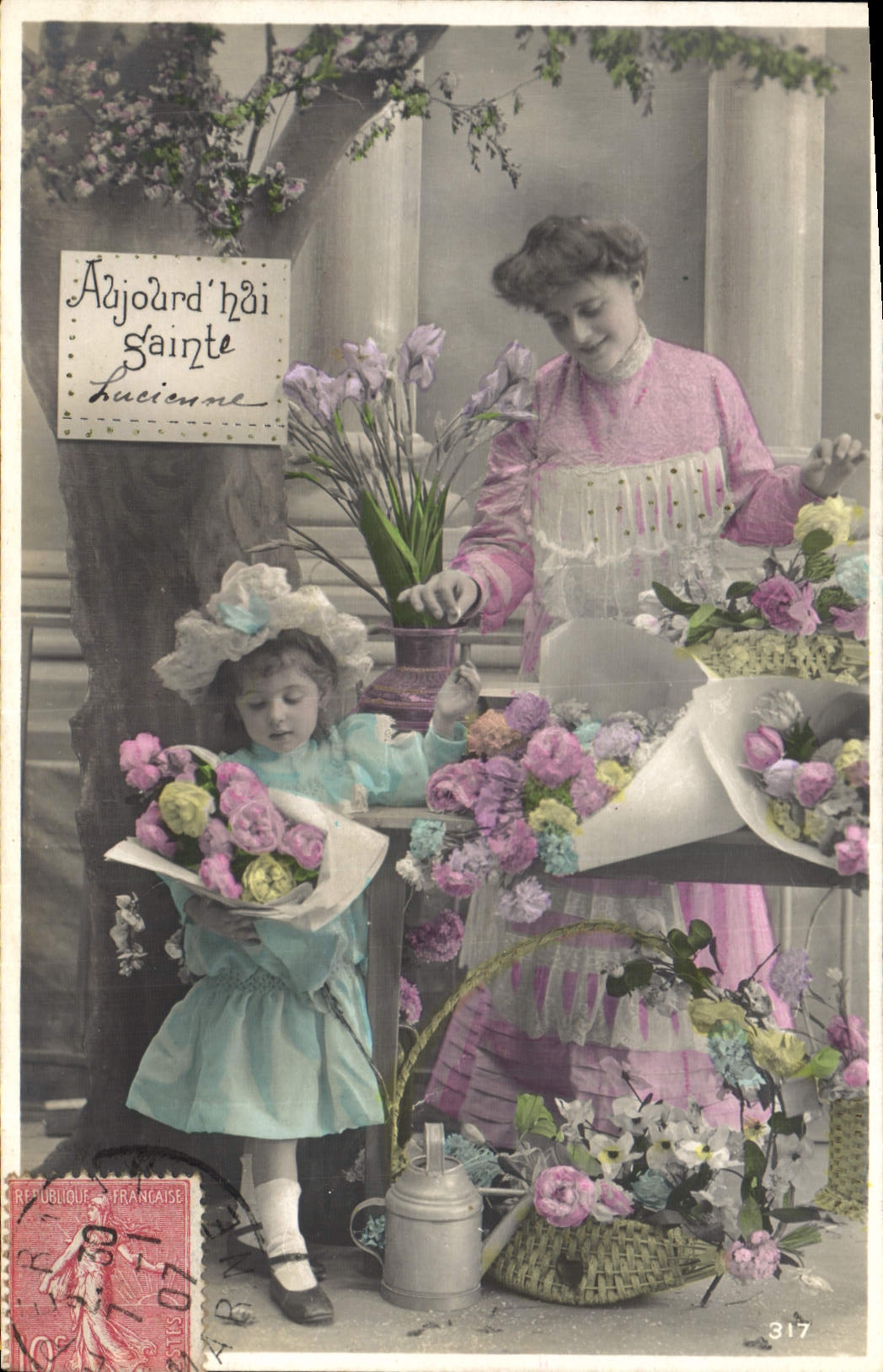 VINTAGE POSTCARD Fantasy Child wife Sainte Lucienne