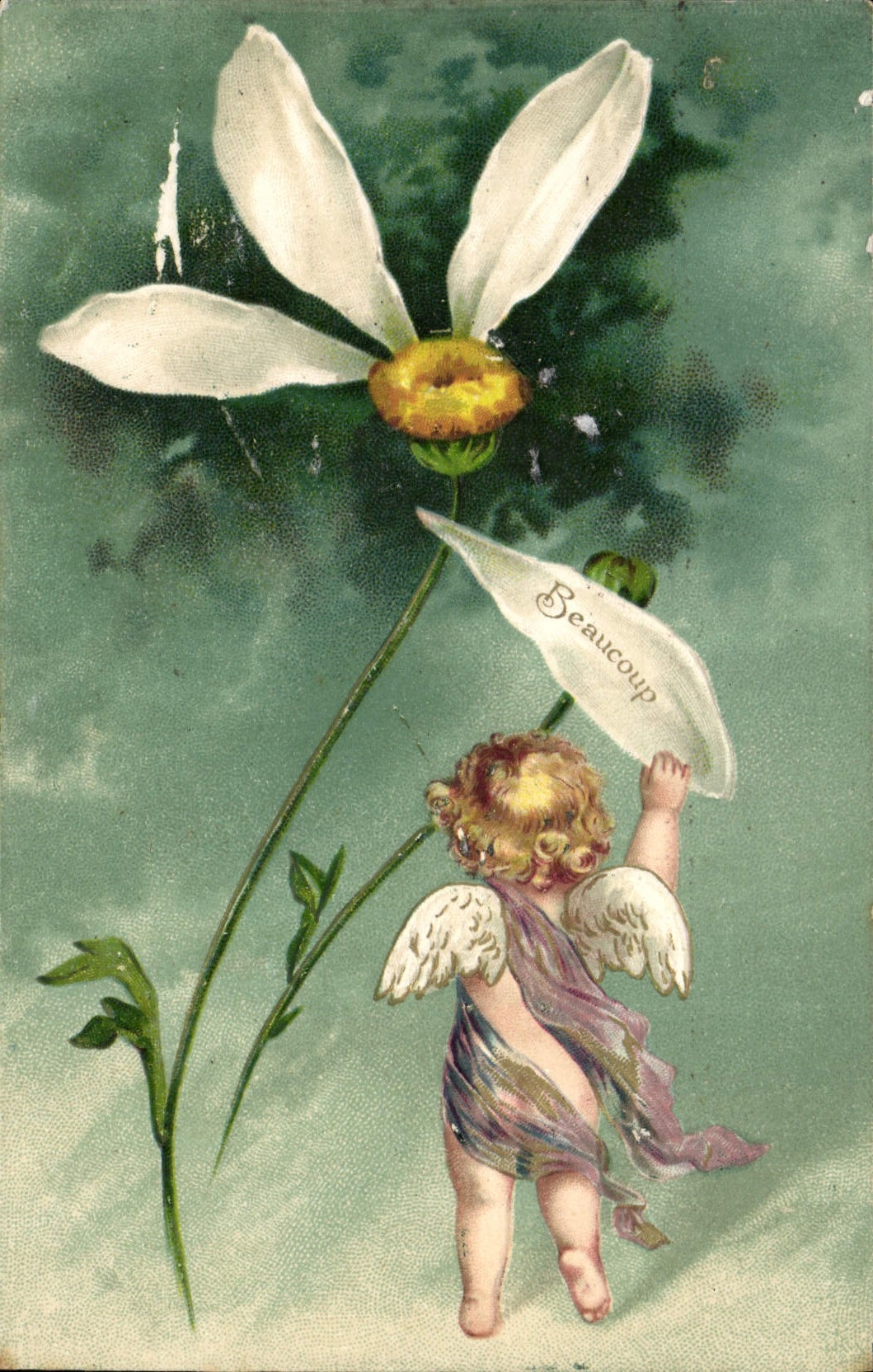 CPA Fantaisie Fleur Ange