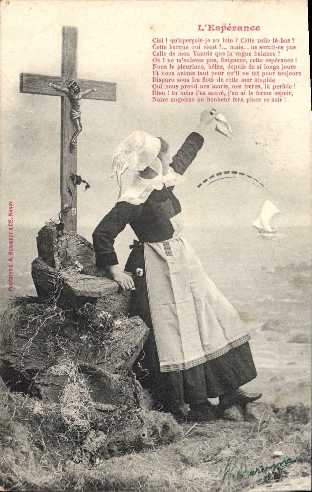 CPA Folklore Femme L'esperance