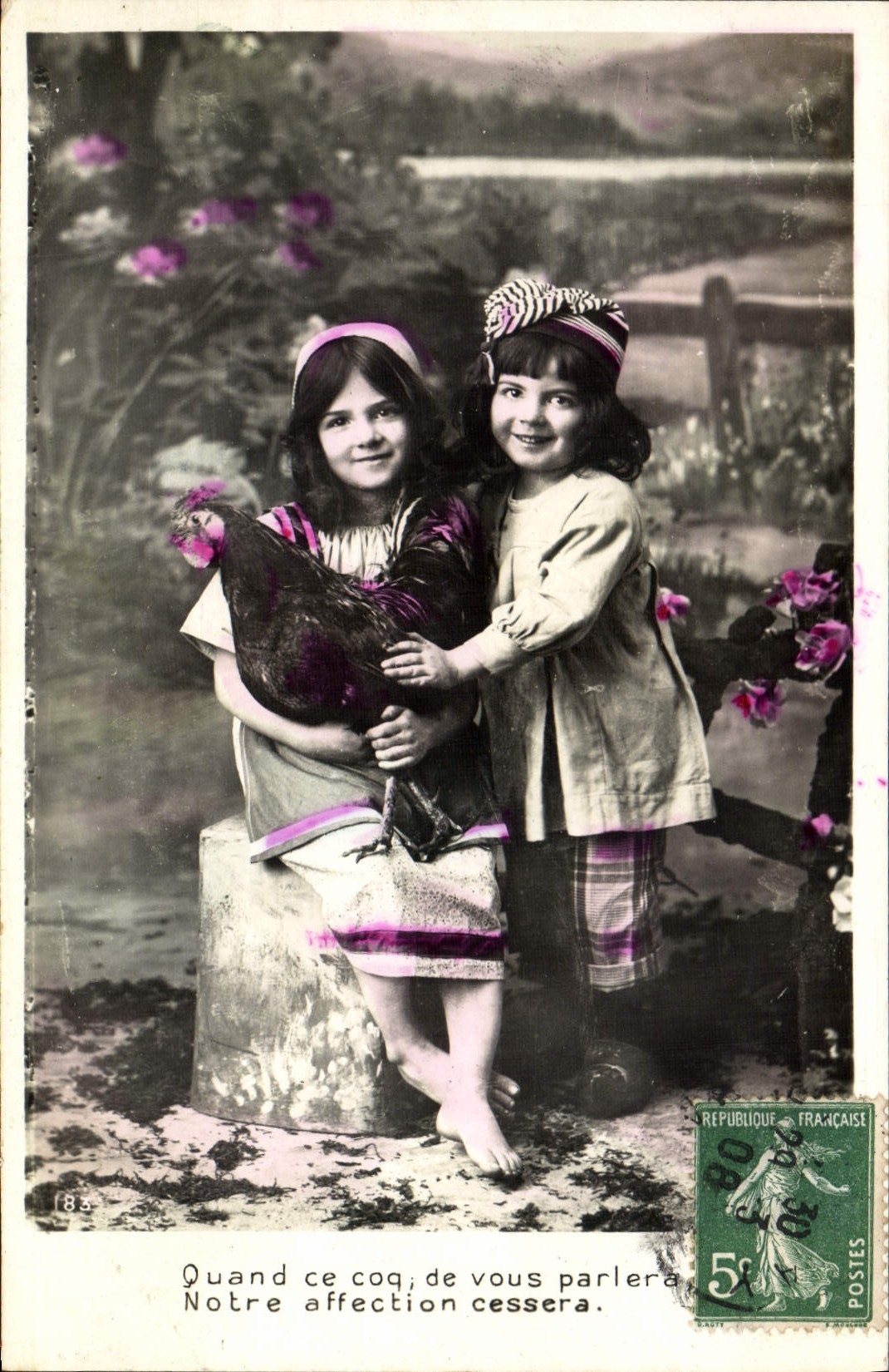 VINTAGE POSTCARD Fantasy Children Cock