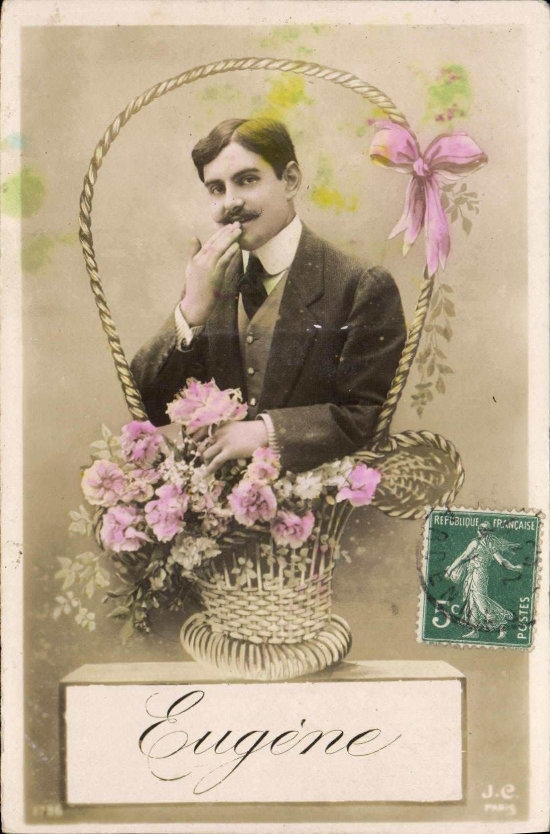 Hombre de Eugene de la fantasía de la POSTAL de la VENDIMIA