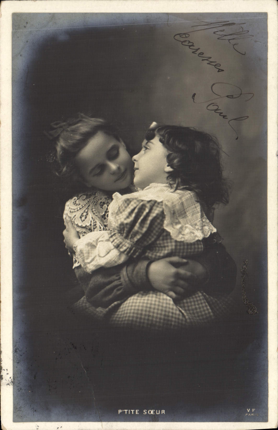 VINTAGE POSTCARD Fantasy Children Little sister