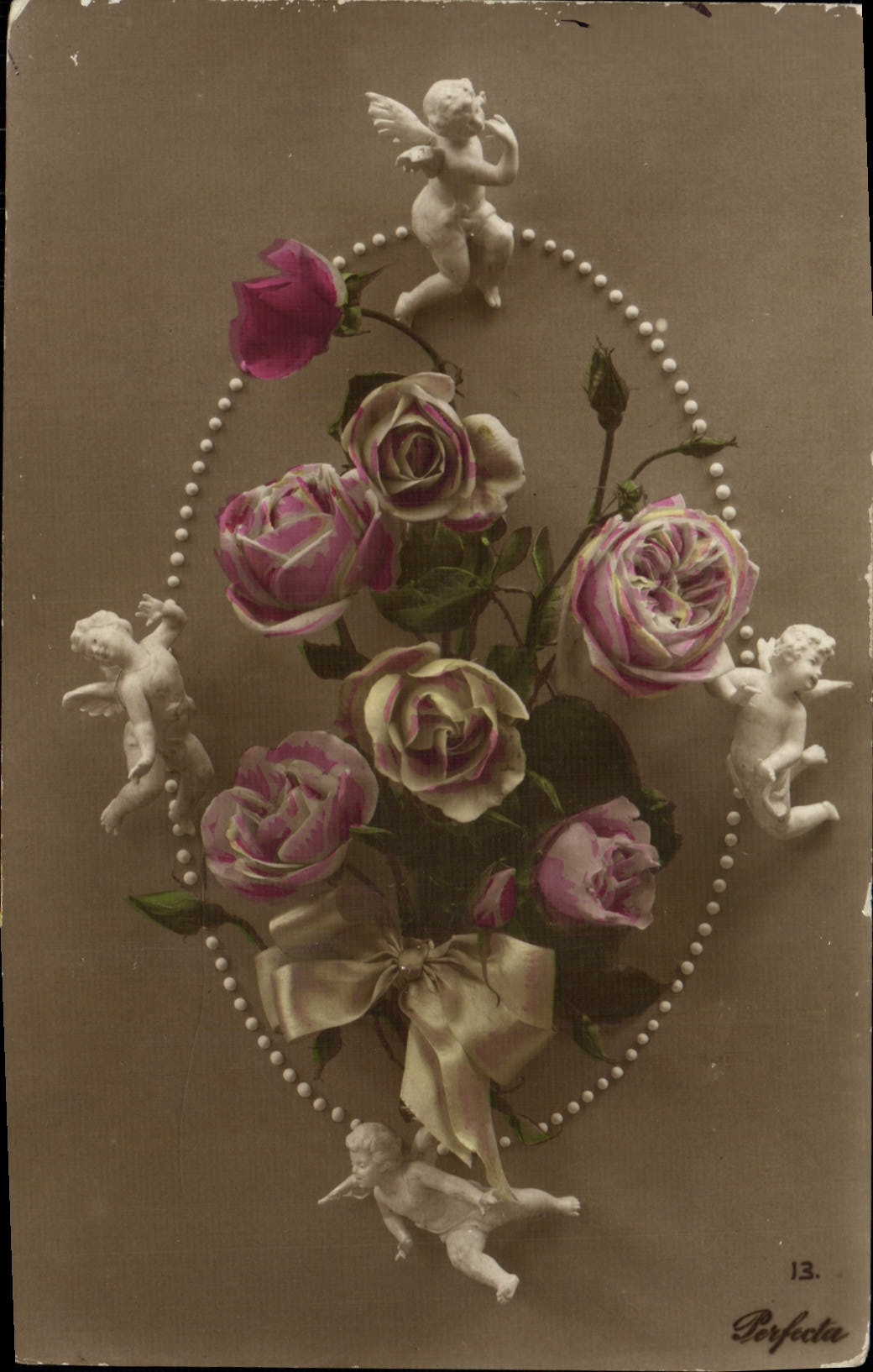 CPA Fantaisie Fleurs Anges