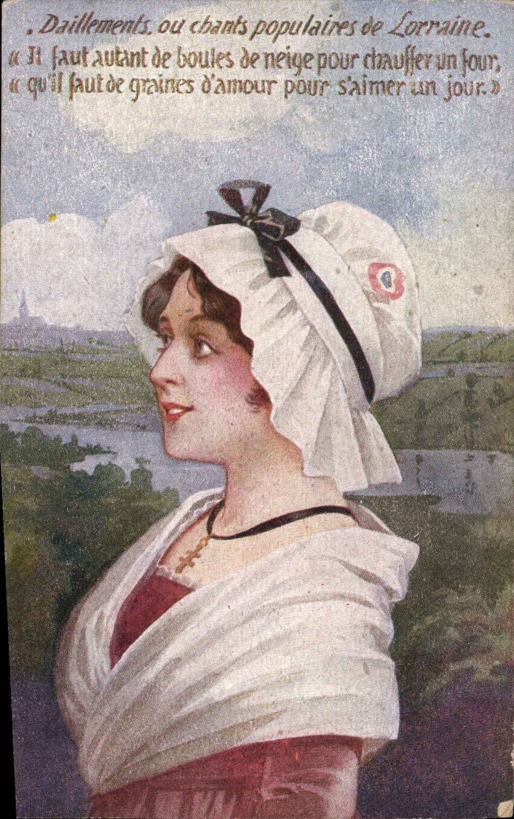 VINTAGE POSTCARD Fantasy Lorraine Woman