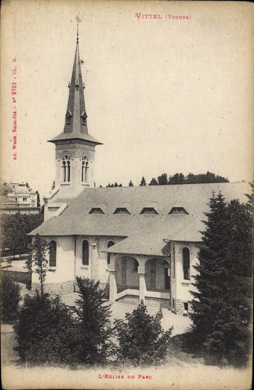CPA Vittel L'eglise du parc