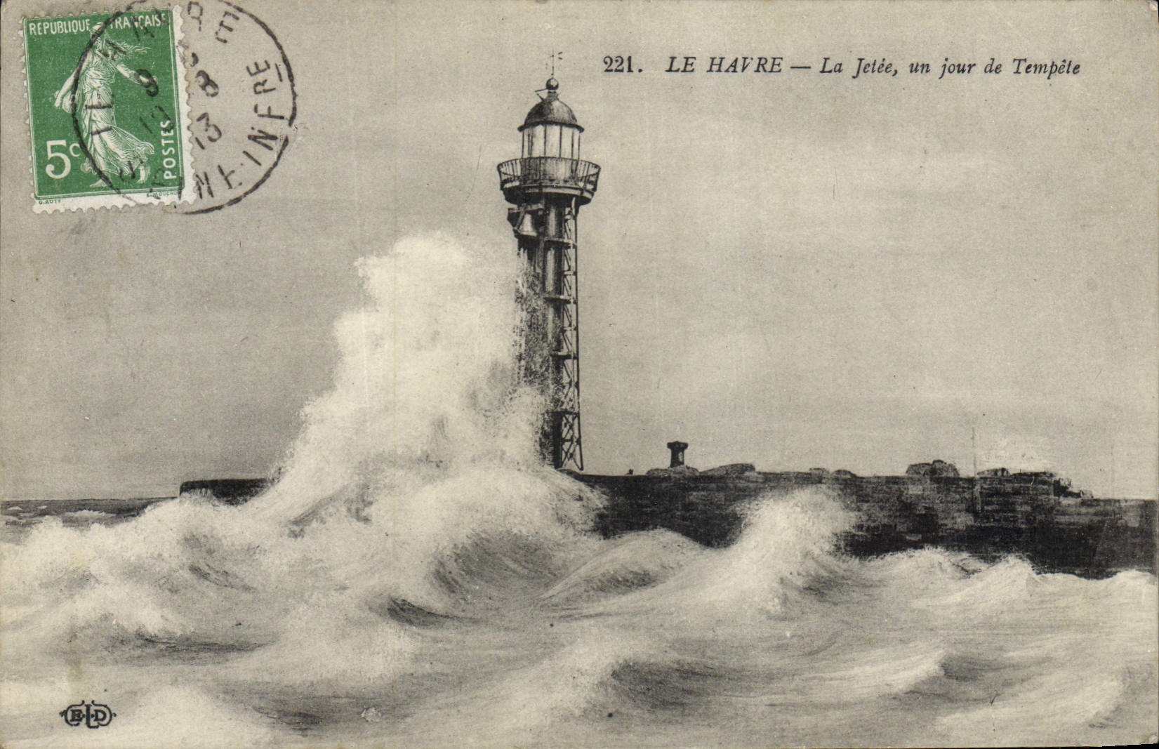 CPA Le Havre La Jetee Un Jour de tempete 