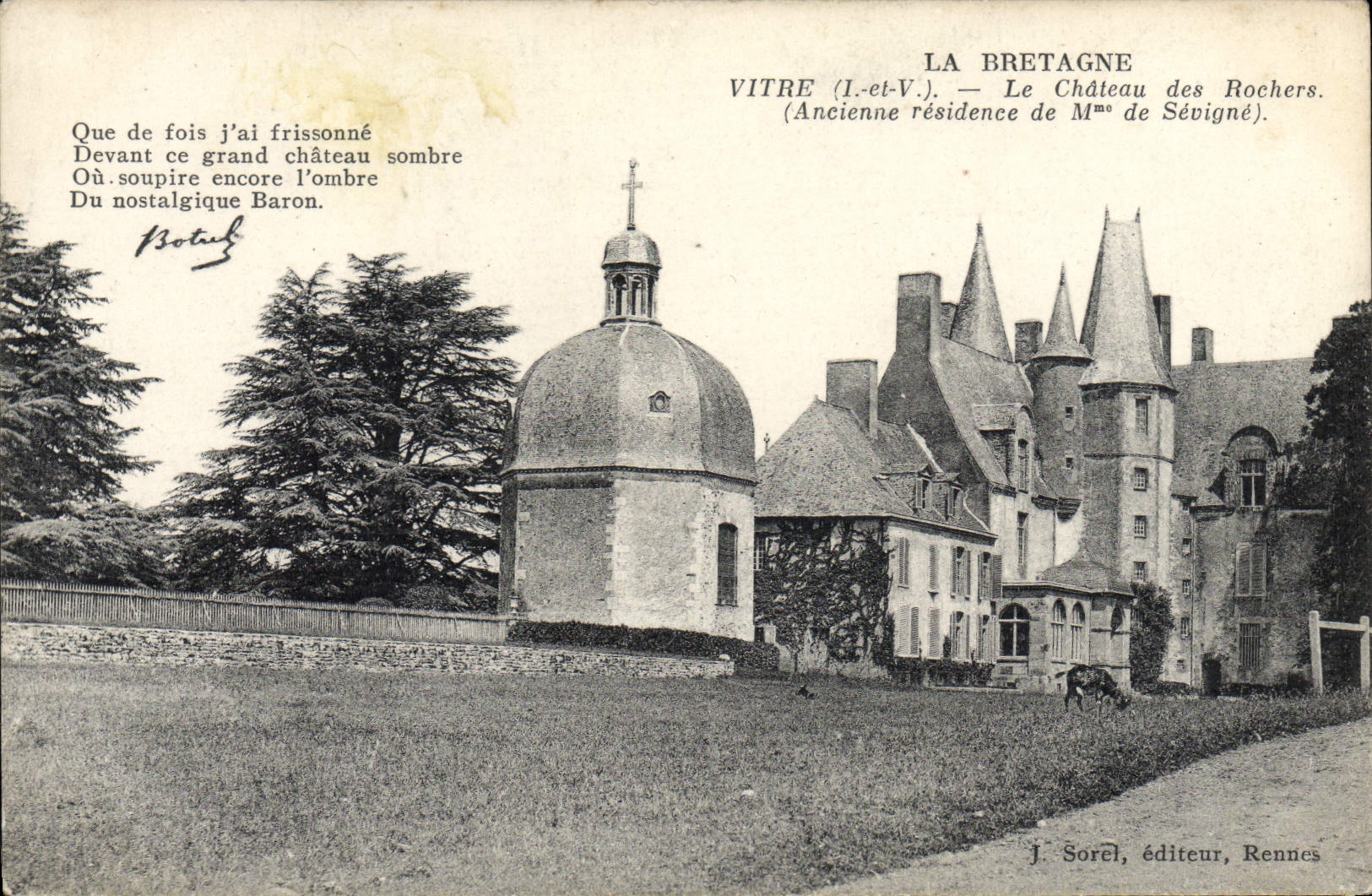 CPA La Bretagne Vitre Le Chateau des Rochers Mme de Sevigne Botrel