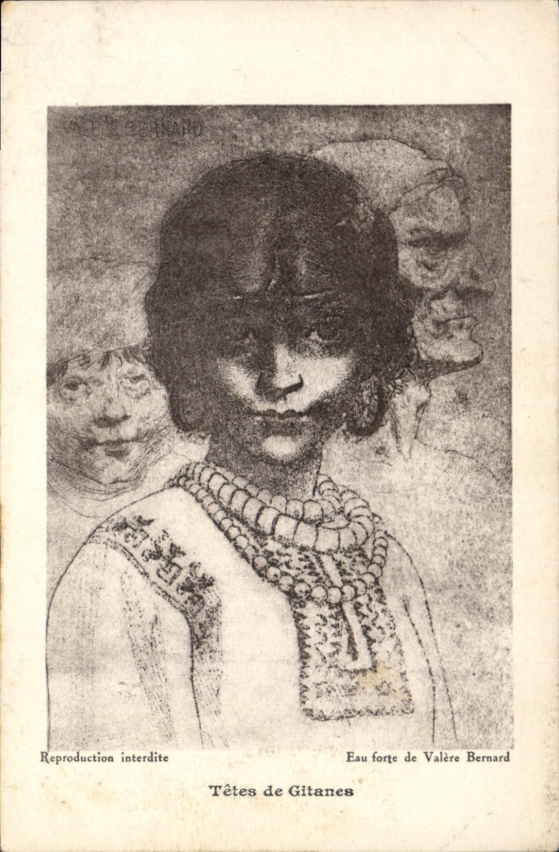 VINTAGE POSTCARD Fantasy Heads of gipsies Gipsy gipsy