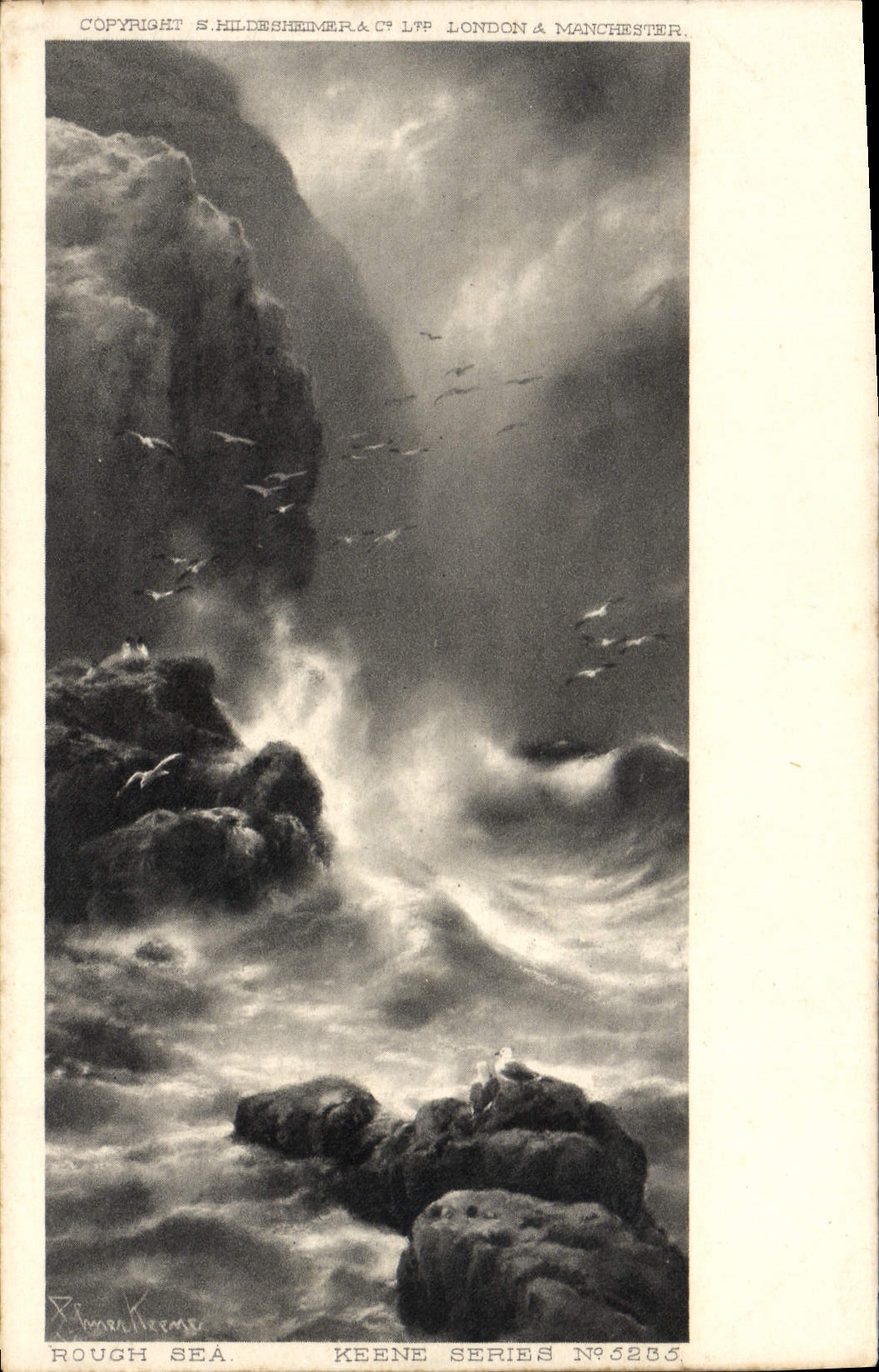 VINTAGE POSTCARD Fantasy Rough sea