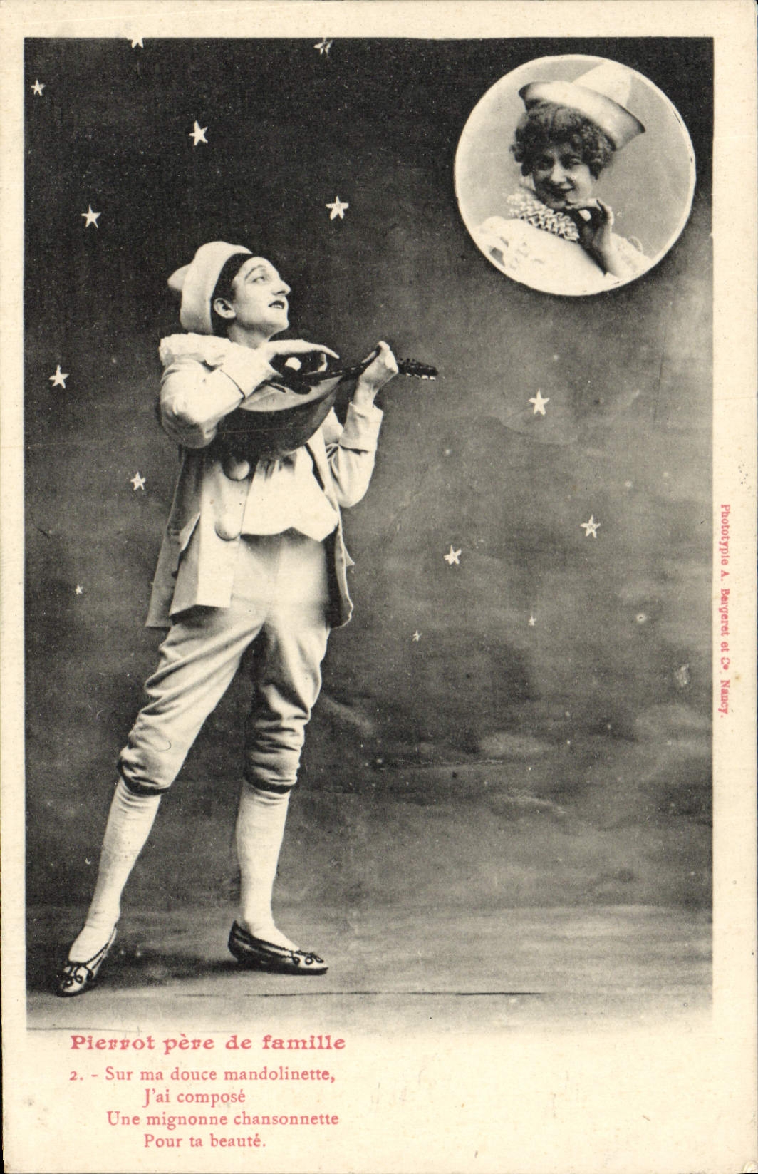 CPA Fantaisie Femme Pierrot pere de famille