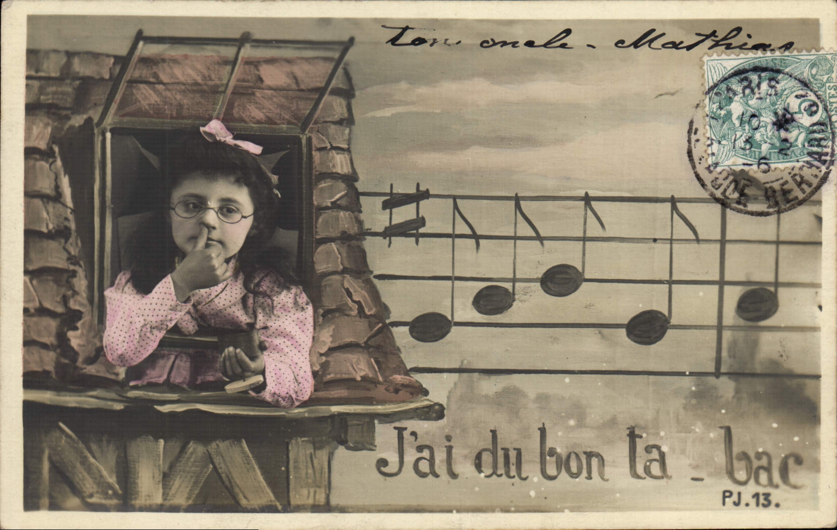 VINTAGE POSTCARD Fantaisie Child I have good Tobacco