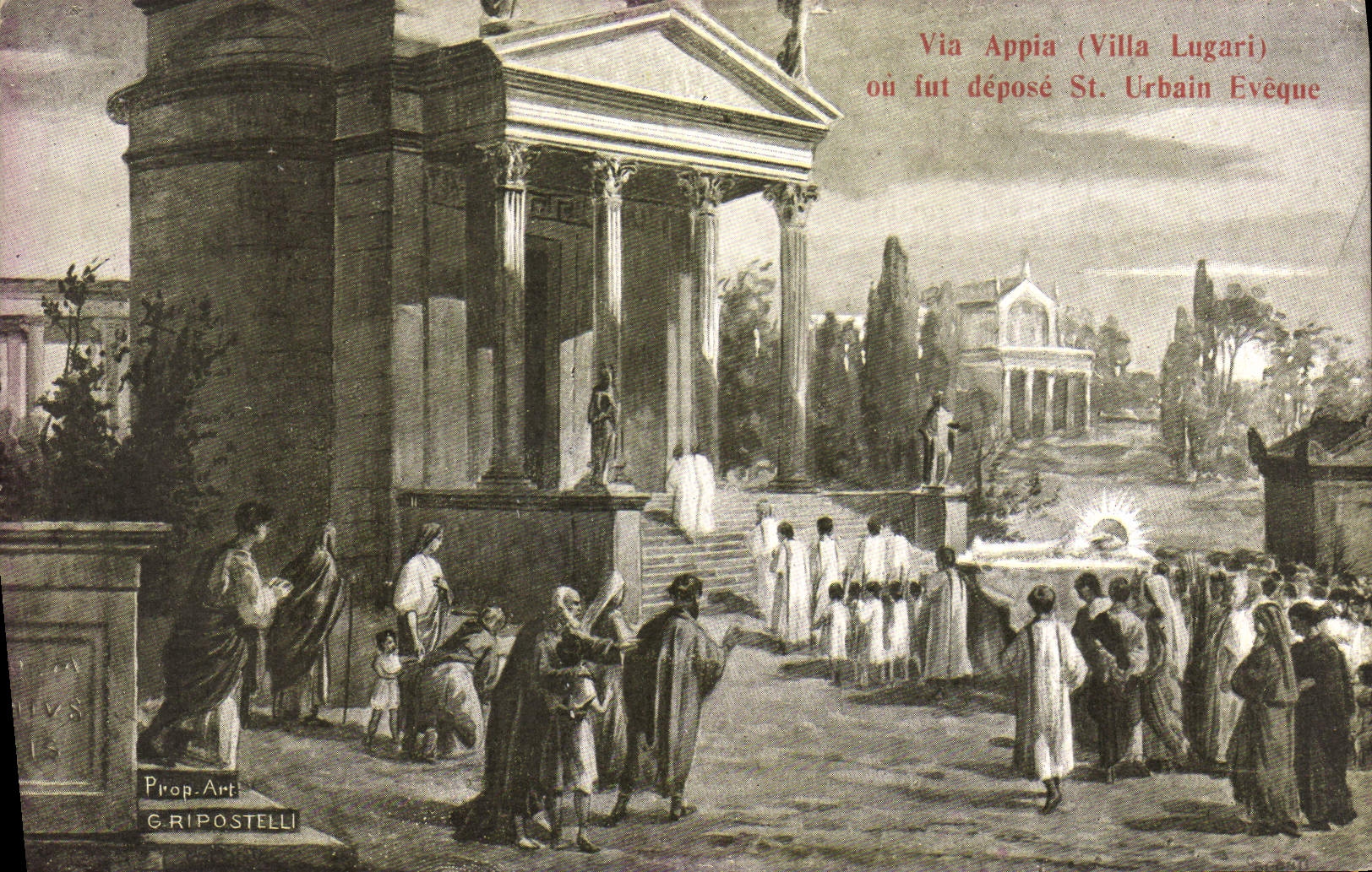 VINTAGE POSTCARD Fantasy Via Appia Lugari Villa