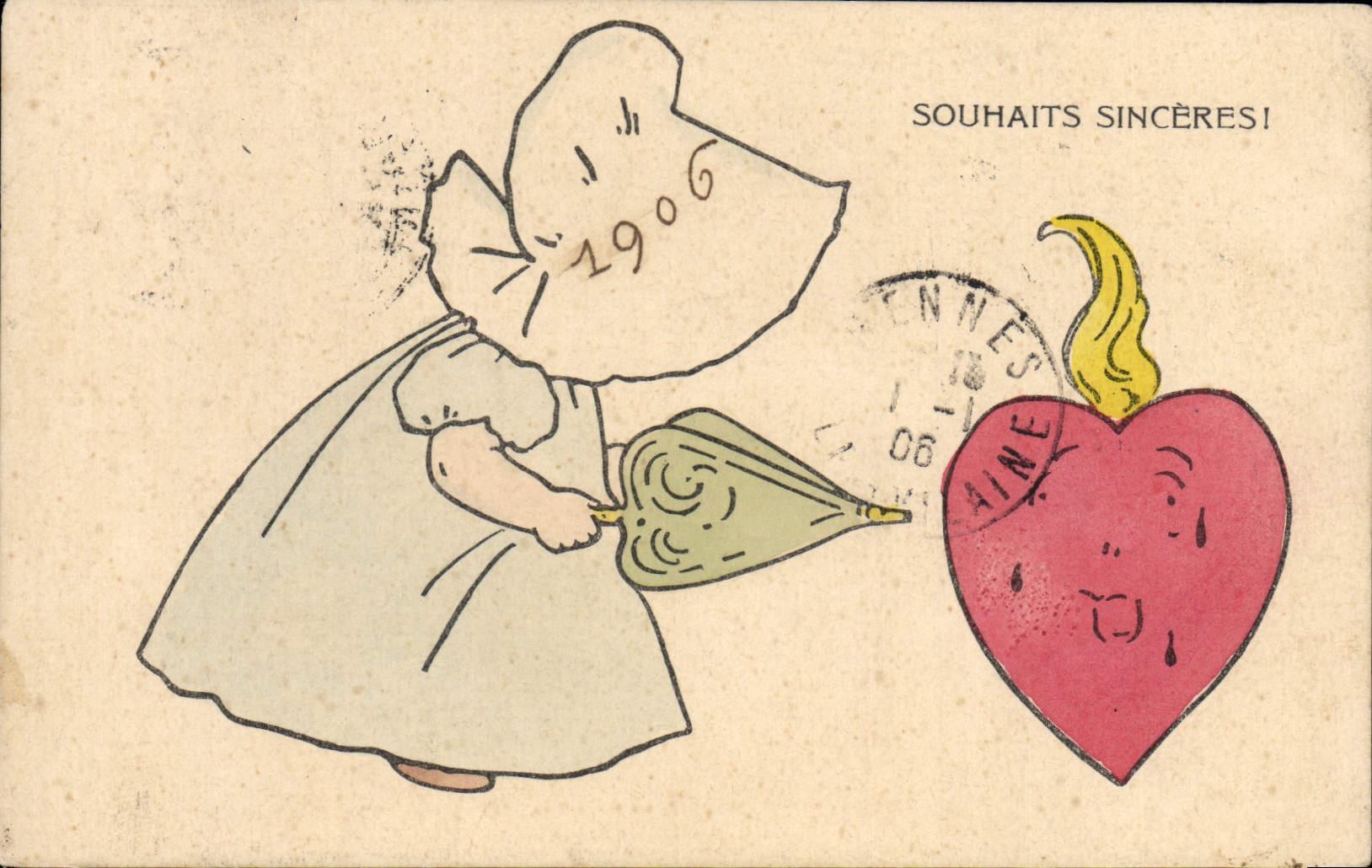 VINTAGE POSTCARD Fantasy Child Heart