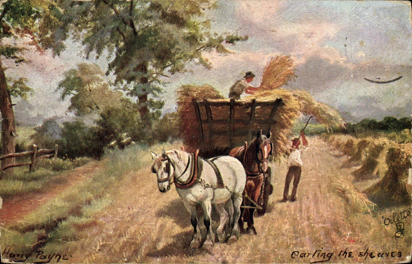 VINTAGE POSTCARD Fantasy Coach Horse