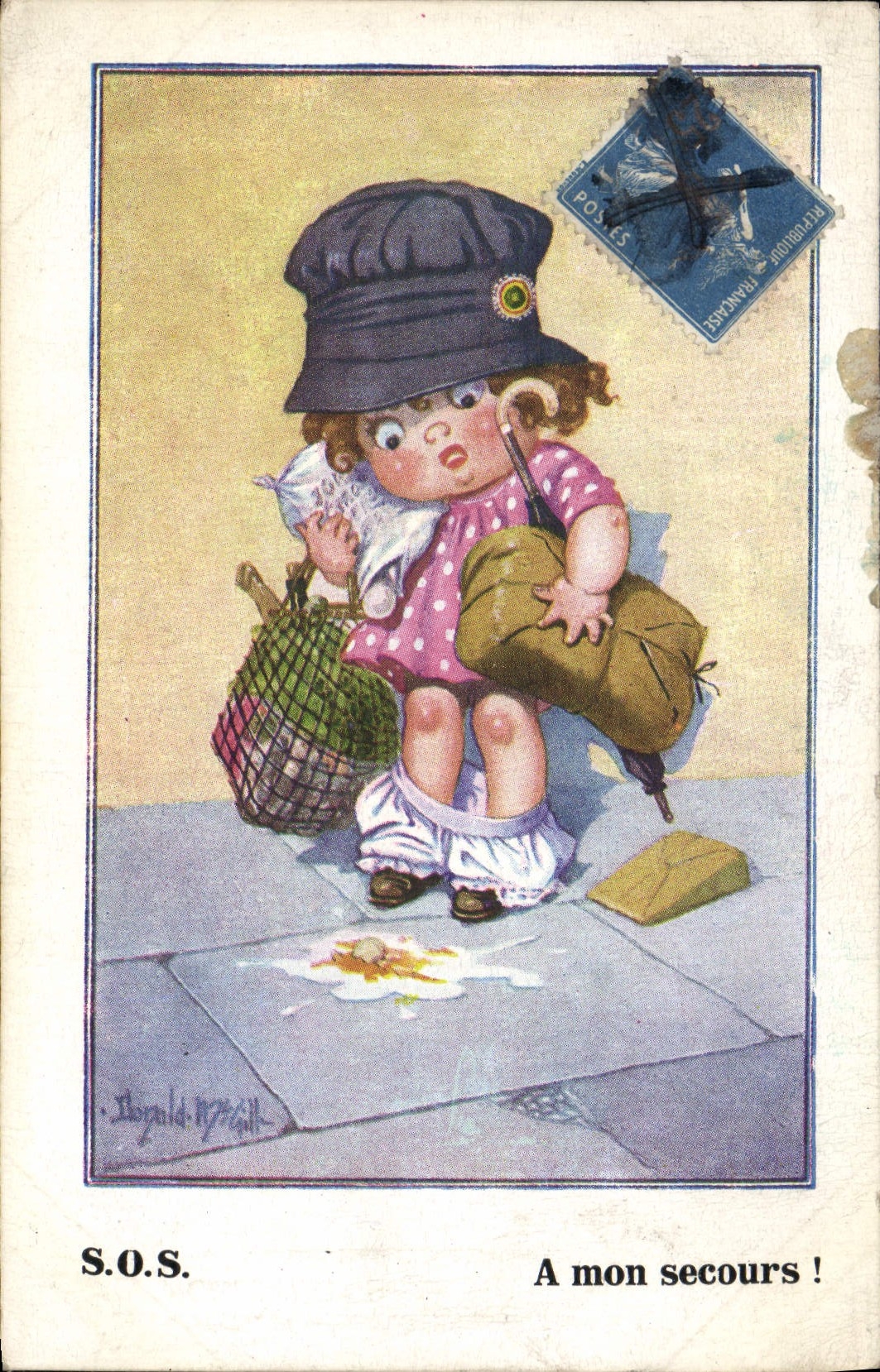 VINTAGE POSTCARD Fantasy Child Illustrator Donald McGill