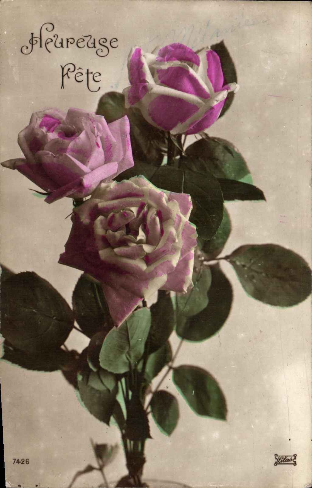 CPA Fantaisie Fleurs Roses