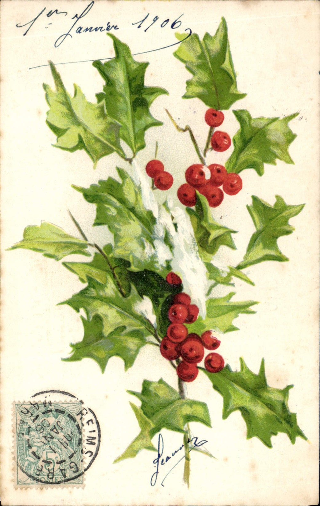 CPA Fantaisie Fleurs Gui