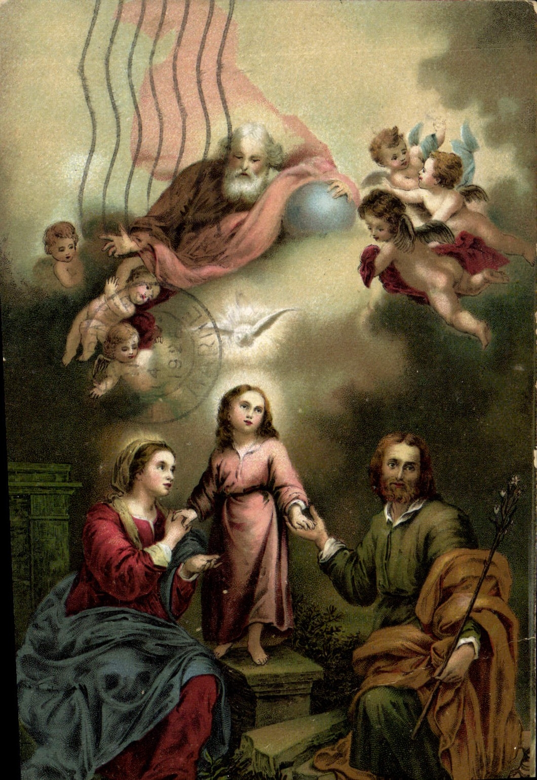 VINTAGE POSTCARD Fantasy Bartholome Esteban Murillo the Holy Family