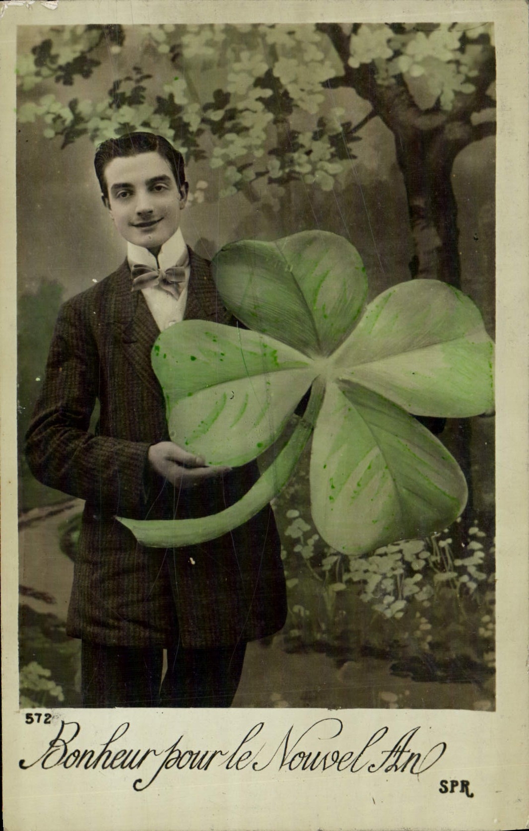 CPA Fantaisie Homme Trefle