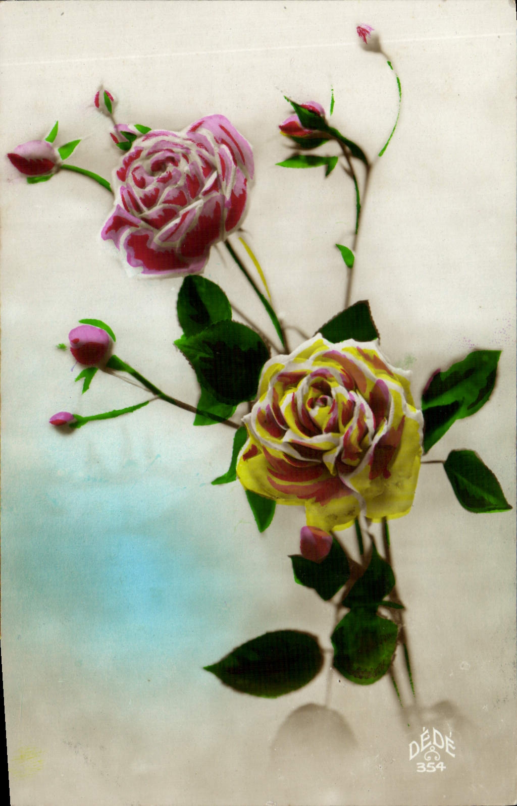 CPA Fantaisie Fleurs Roses