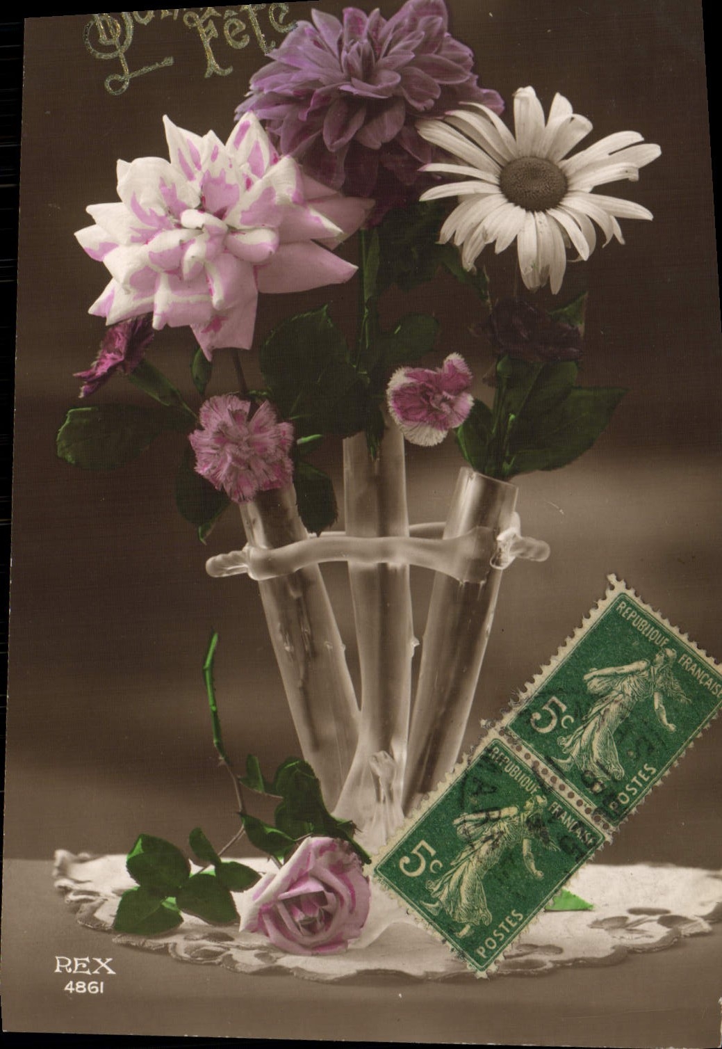 CPA Fantaisie Fleurs 