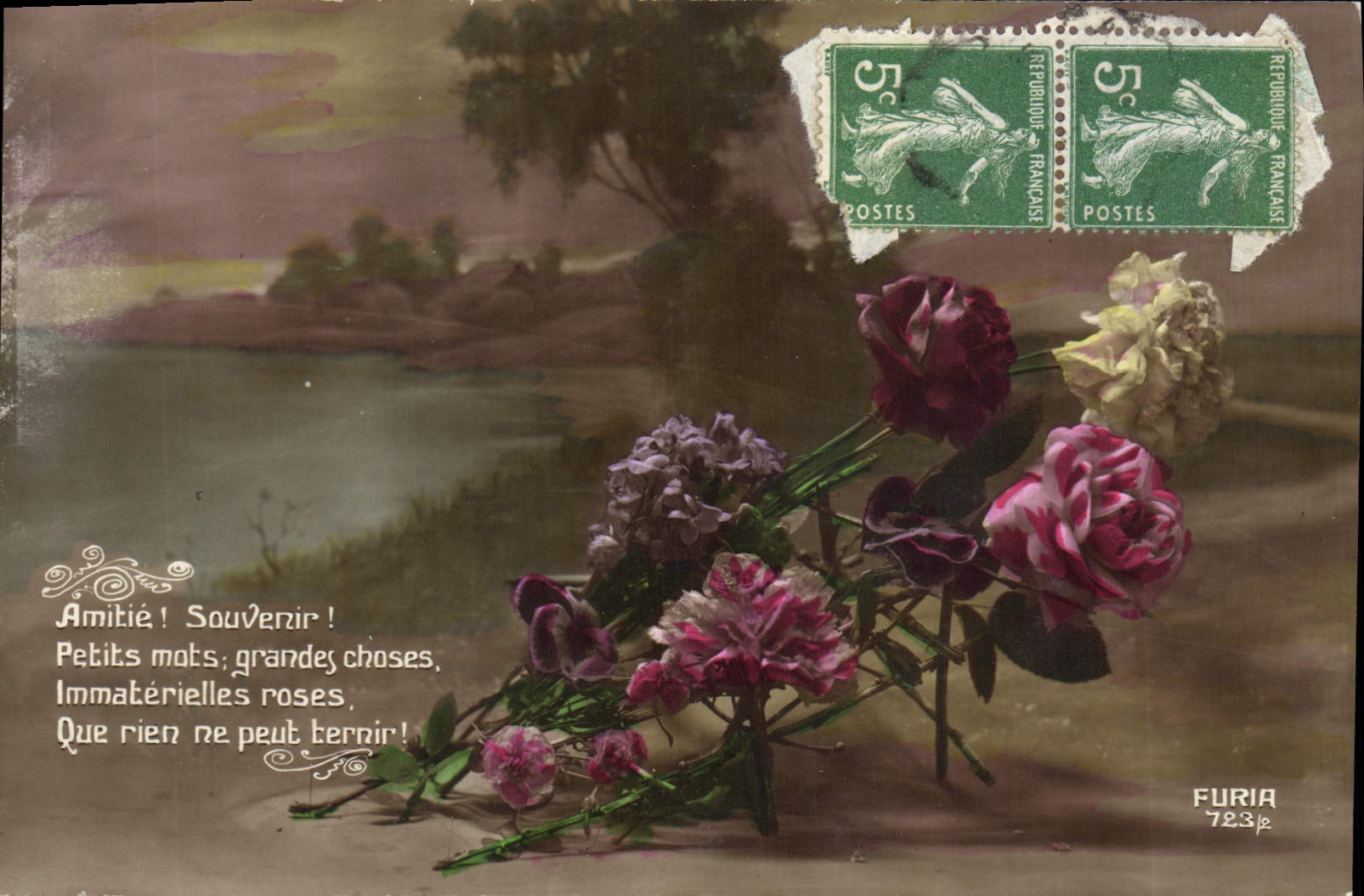 CPA Fantaisie Fleurs