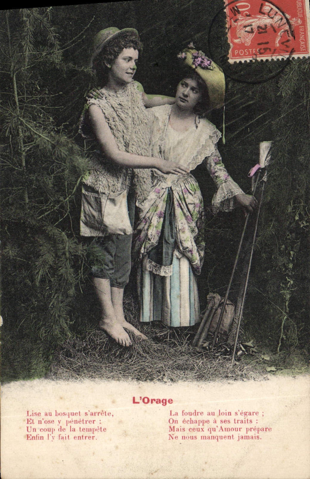 VINTAGE POSTCARD Fantasy the storm