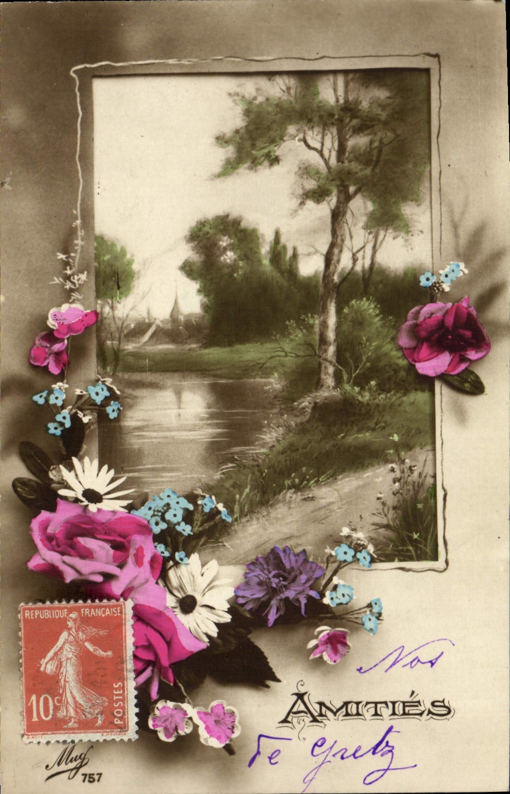 CPA Fantaisie Fleurs