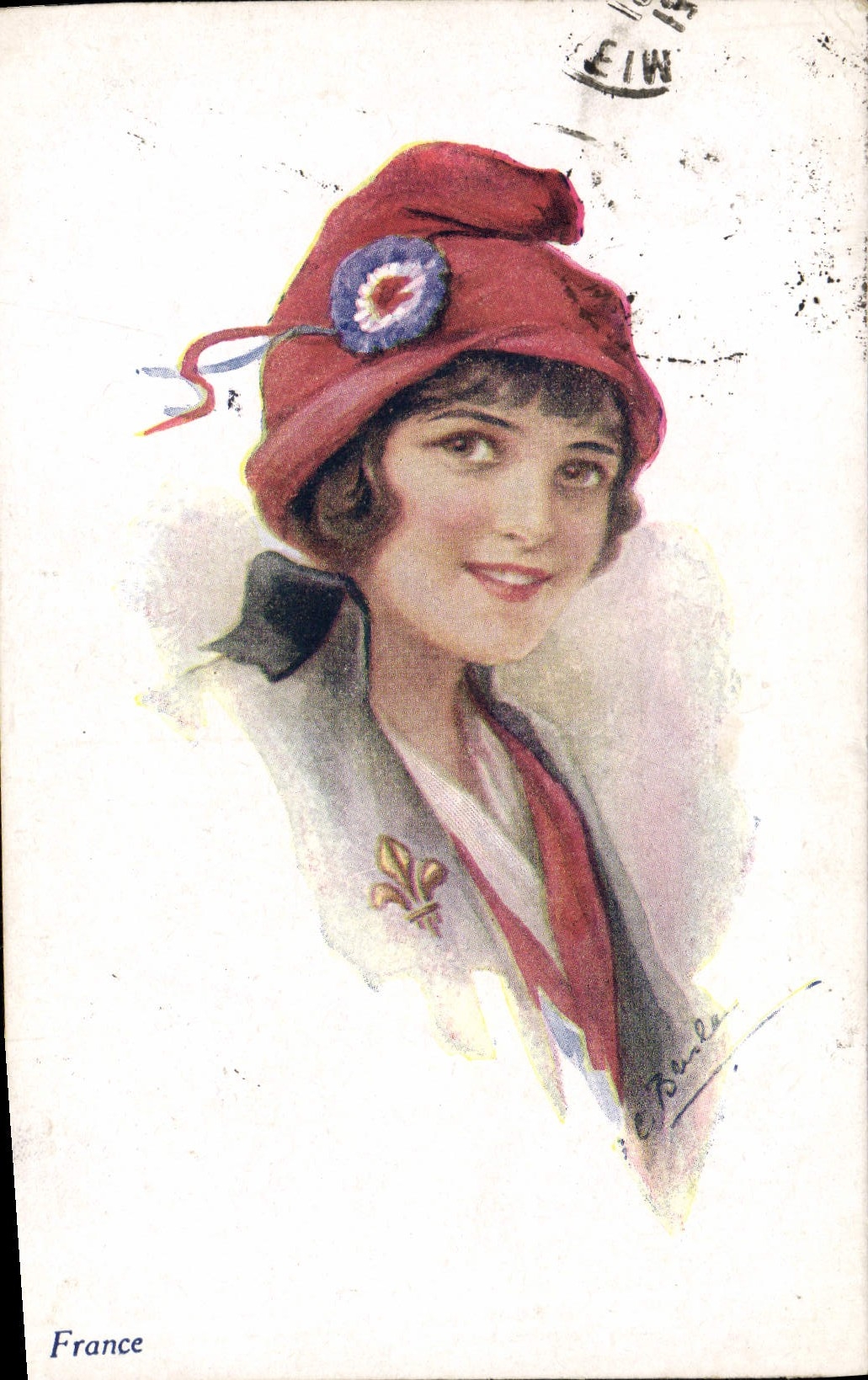 VINTAGE POSTCARD Fantasy Woman France