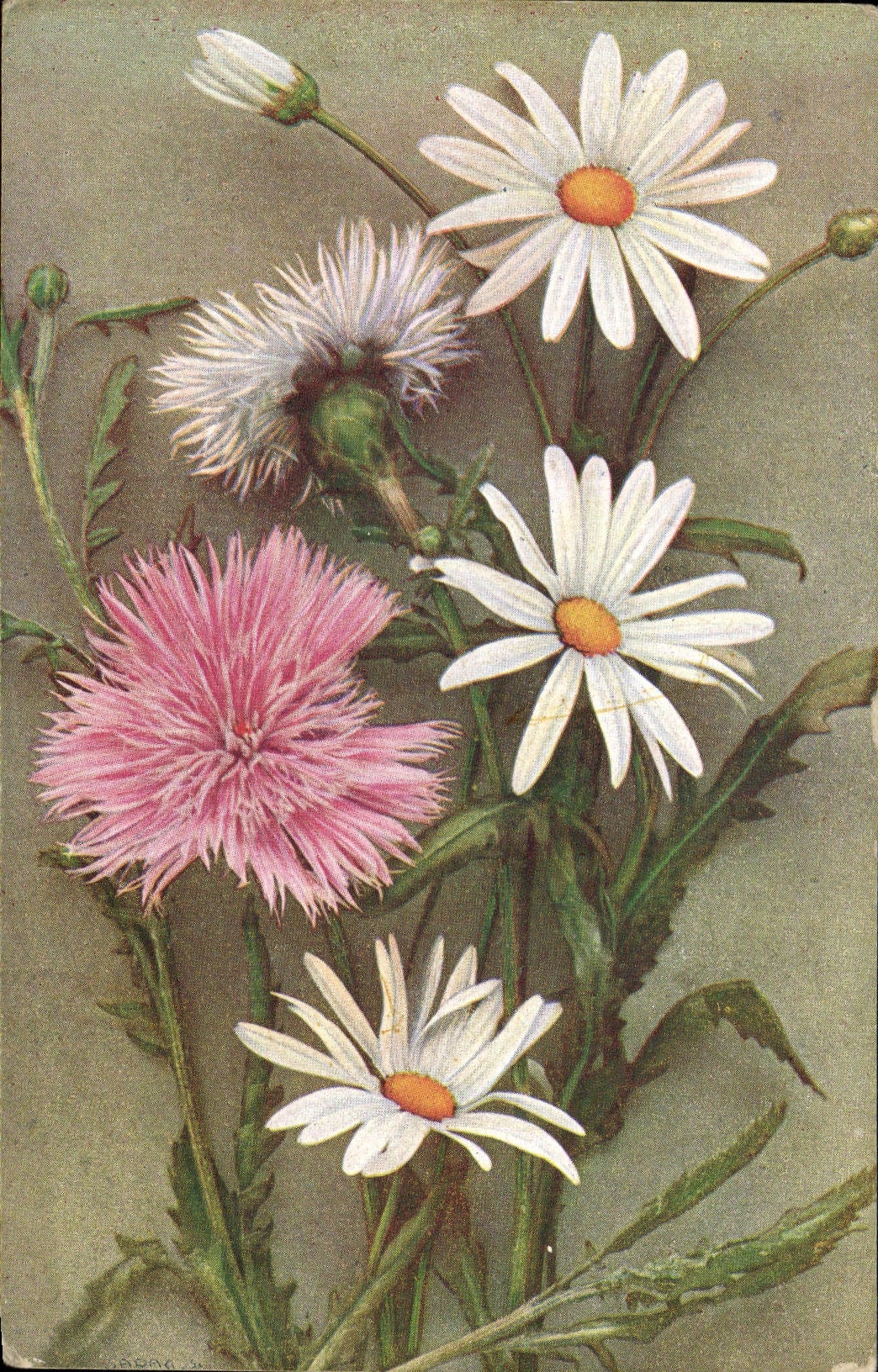 CPA Fantaisie Fleurs