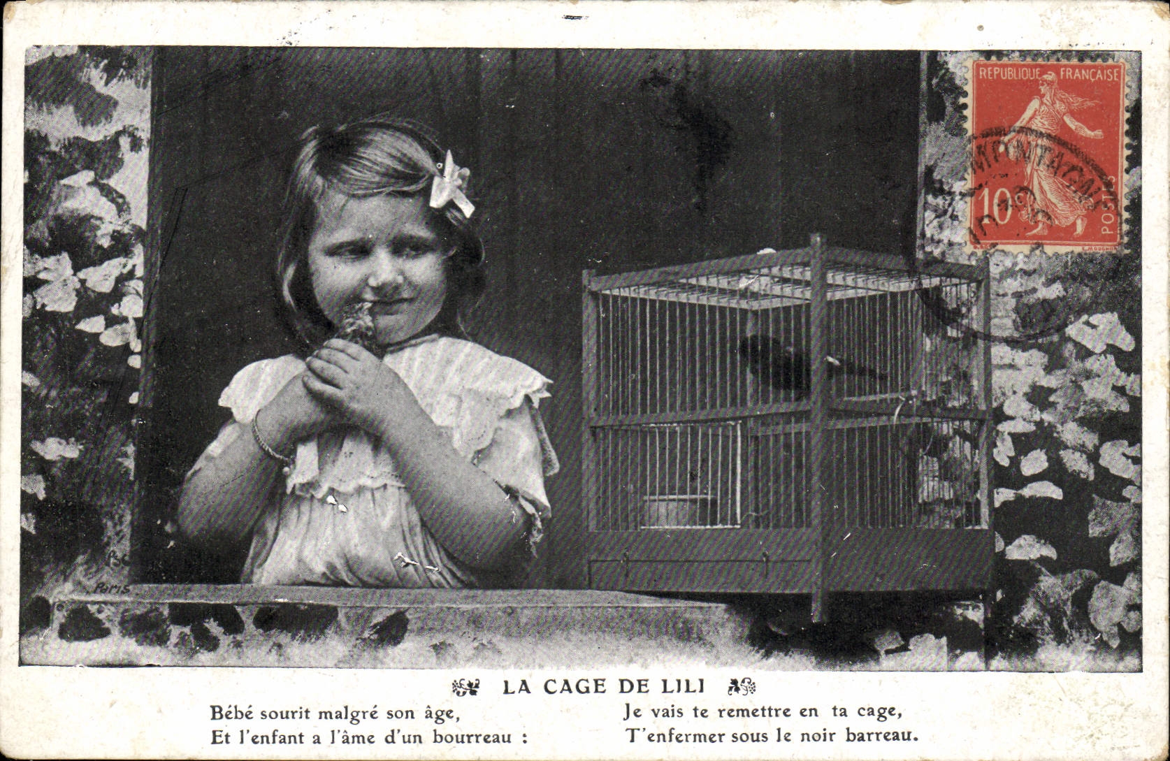 CPA Fantaisie Enfant La cage de Lili Oiseau