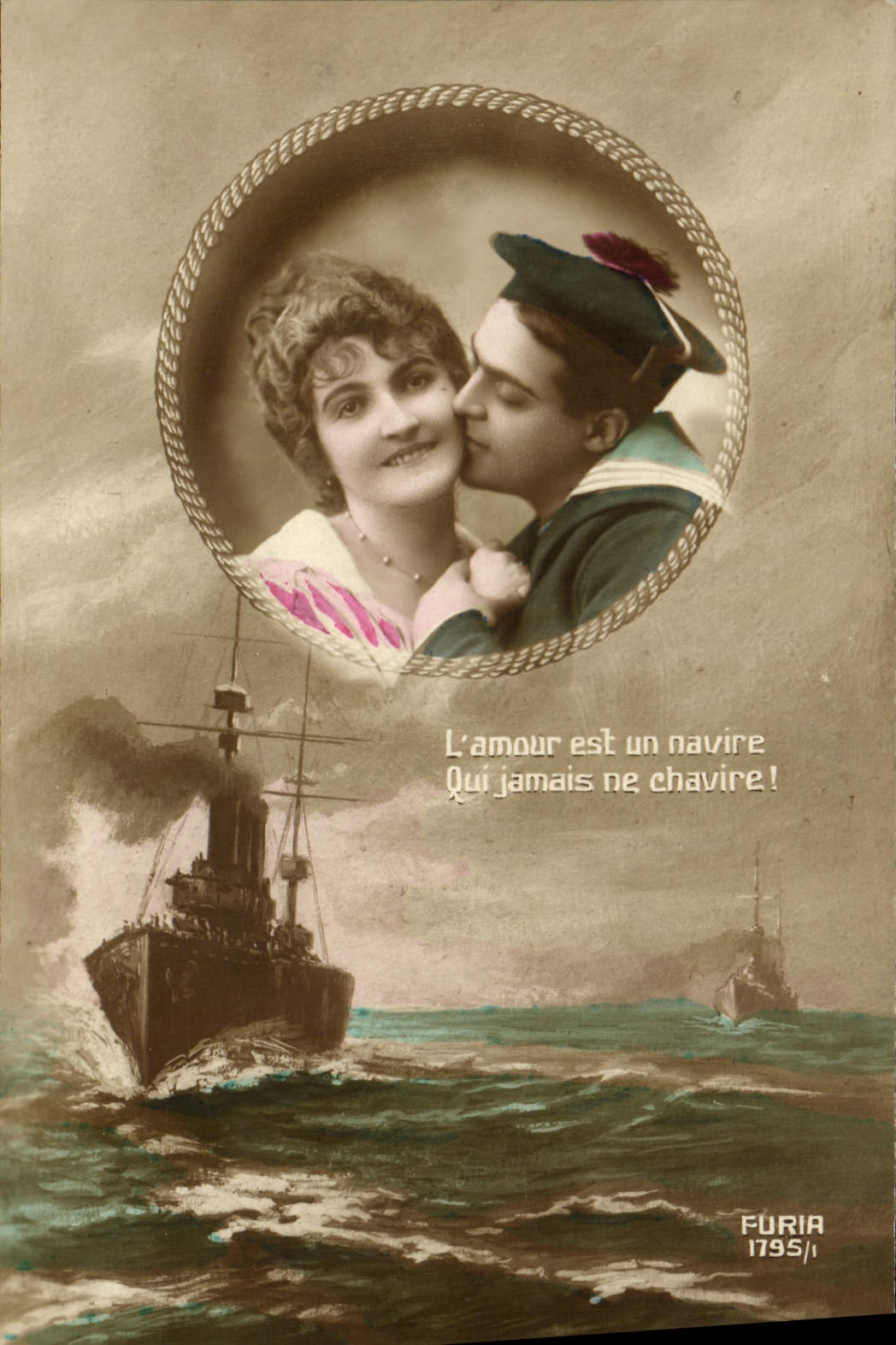 VINTAGE POSTCARD Fantasy Woman Sailor Militaria Boat