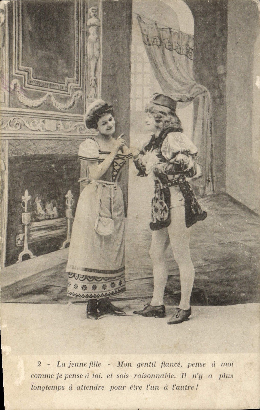 VINTAGE POSTCARD Fantasy Woman the young girl Page